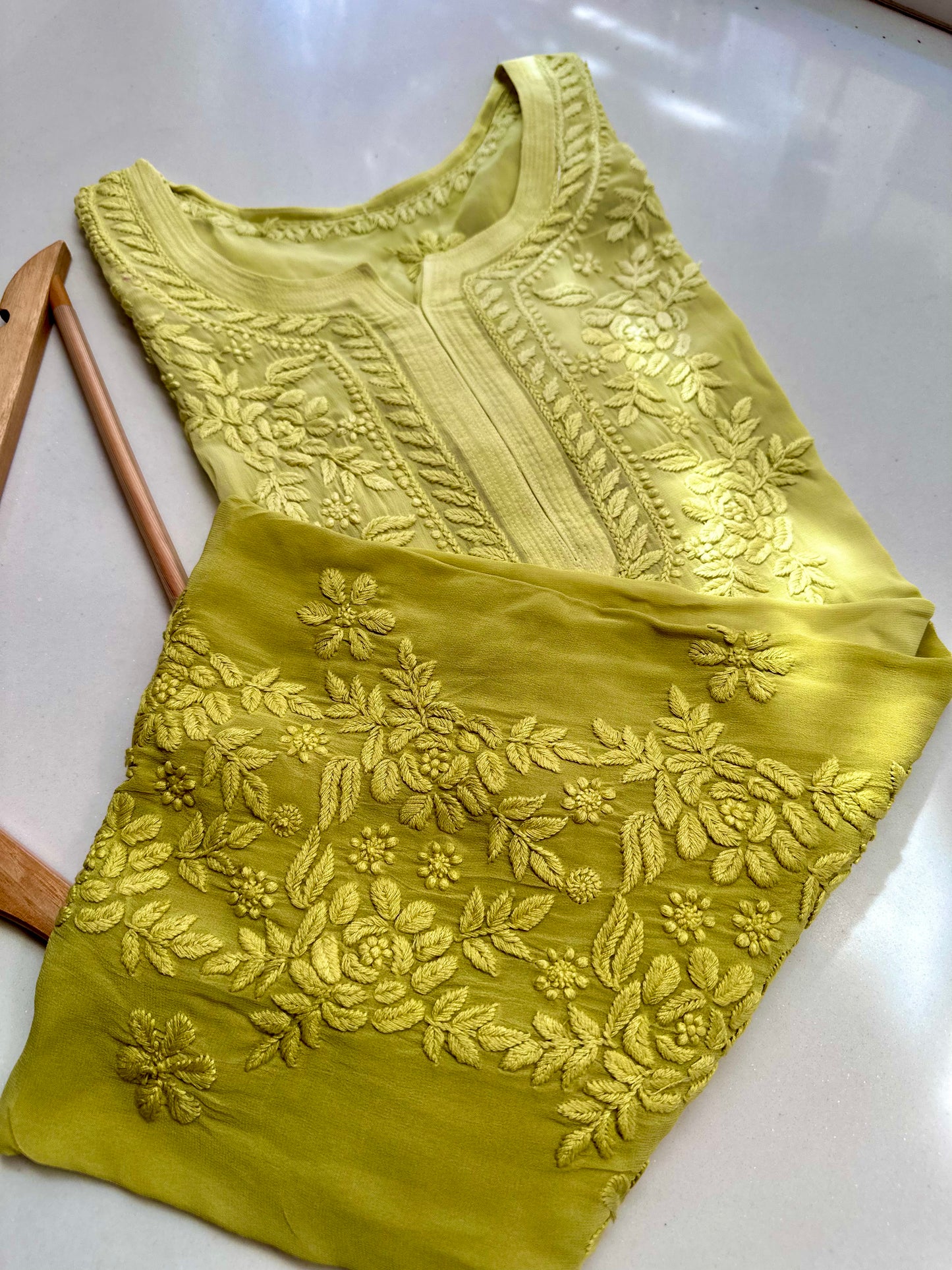 Noorani Rose soft georgette Chikankari kurta