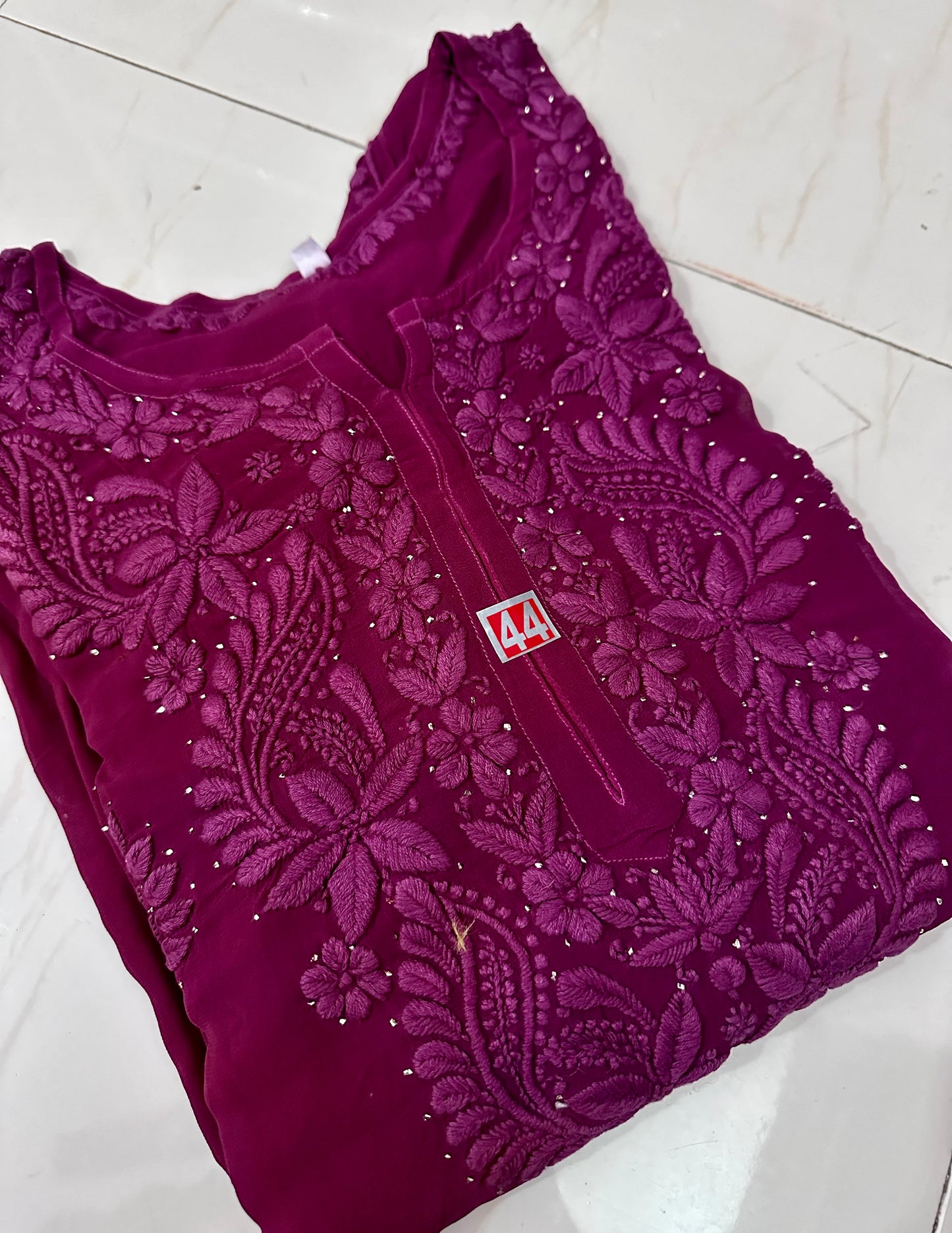 Festive Haniya Georgette Mukaish Chikankari Kurta