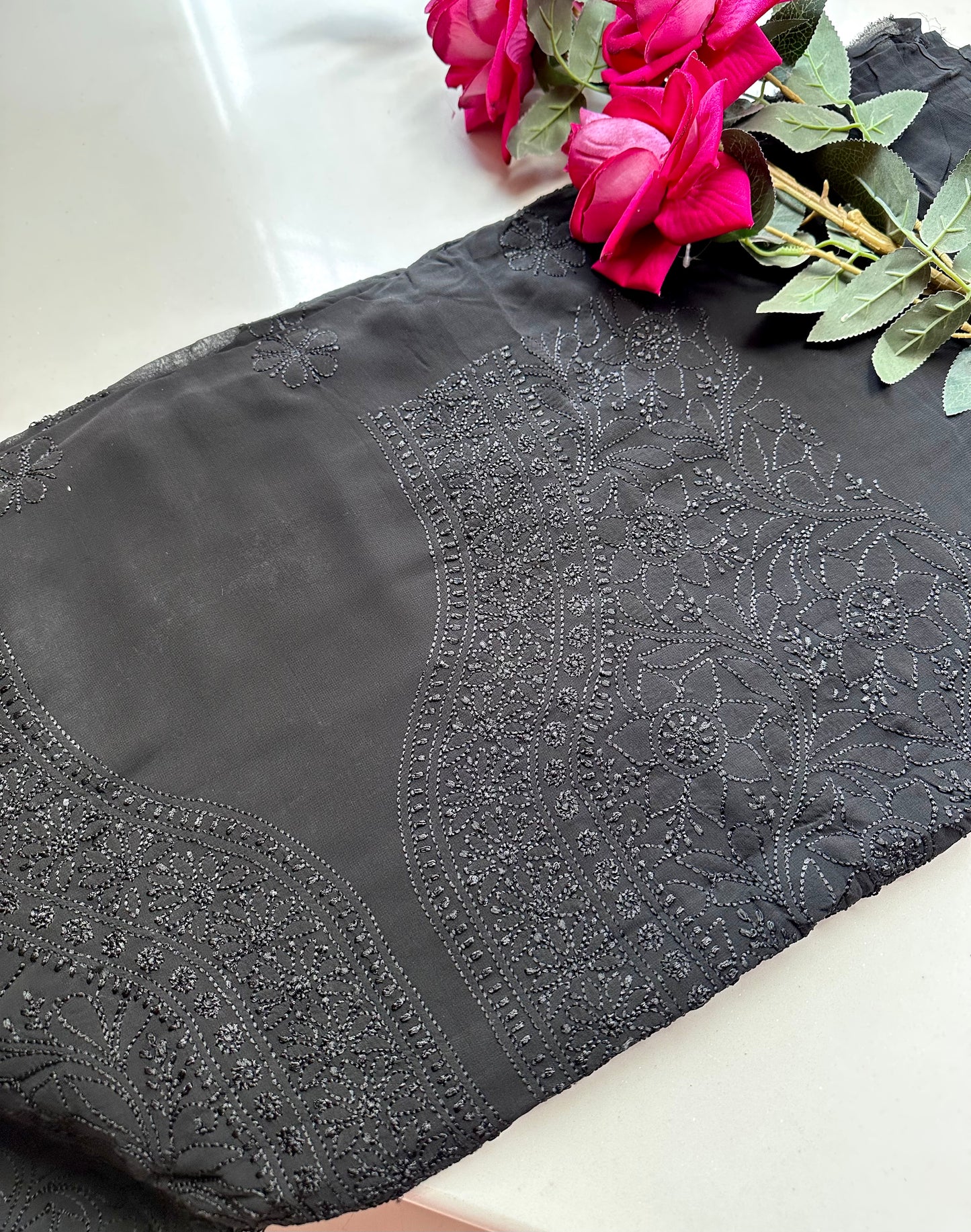 Maharani Unstitched pure jaal georegtte suit set