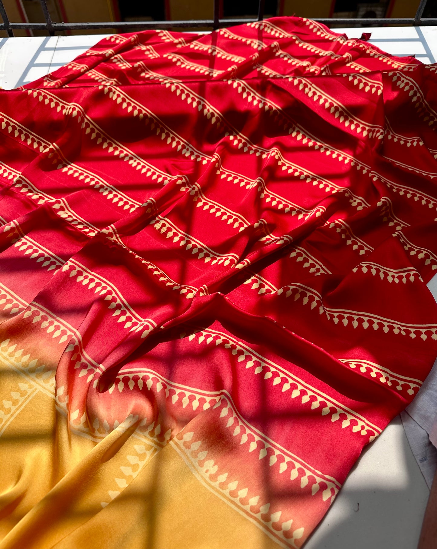 Bulbul Pure hand block saree in pure modal silks