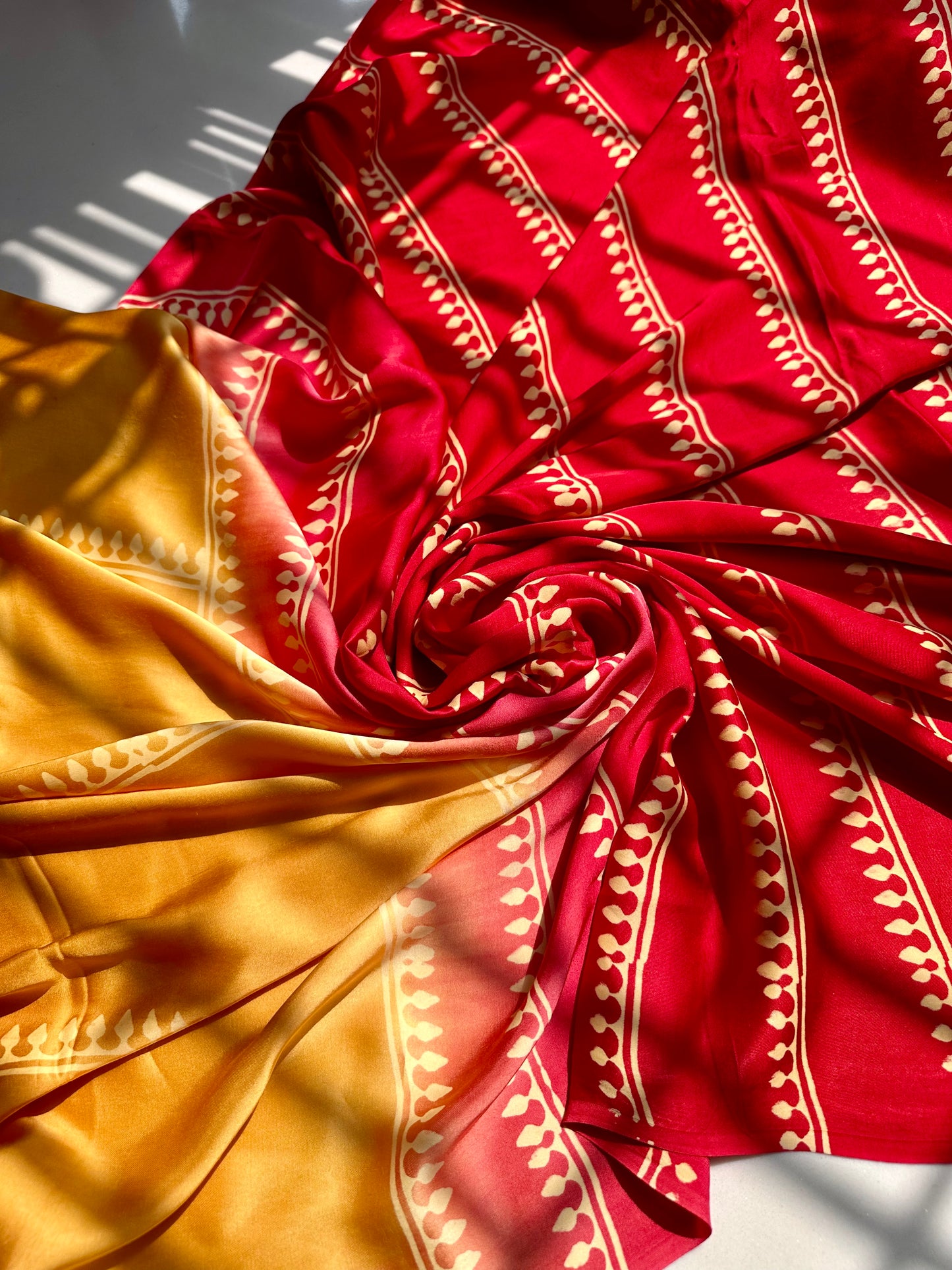Bulbul Pure hand block saree in pure modal silks