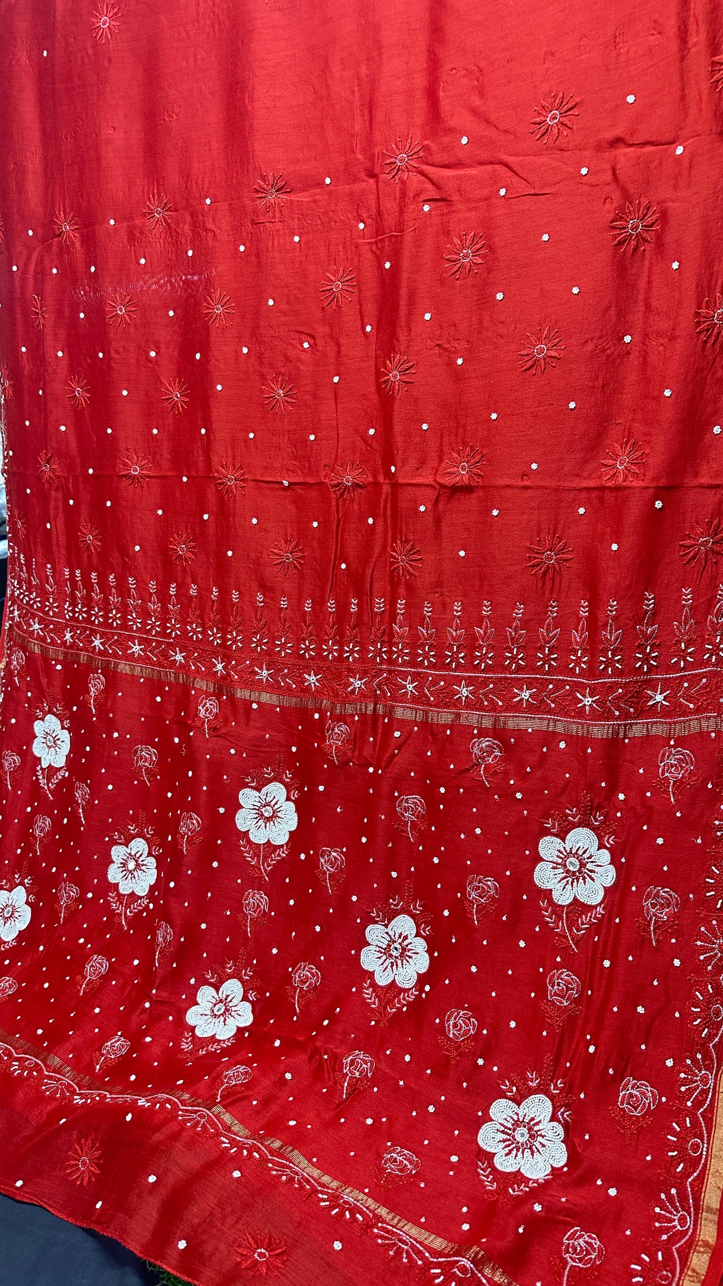 Simran - Pure chanderi Lucknowi silk saree