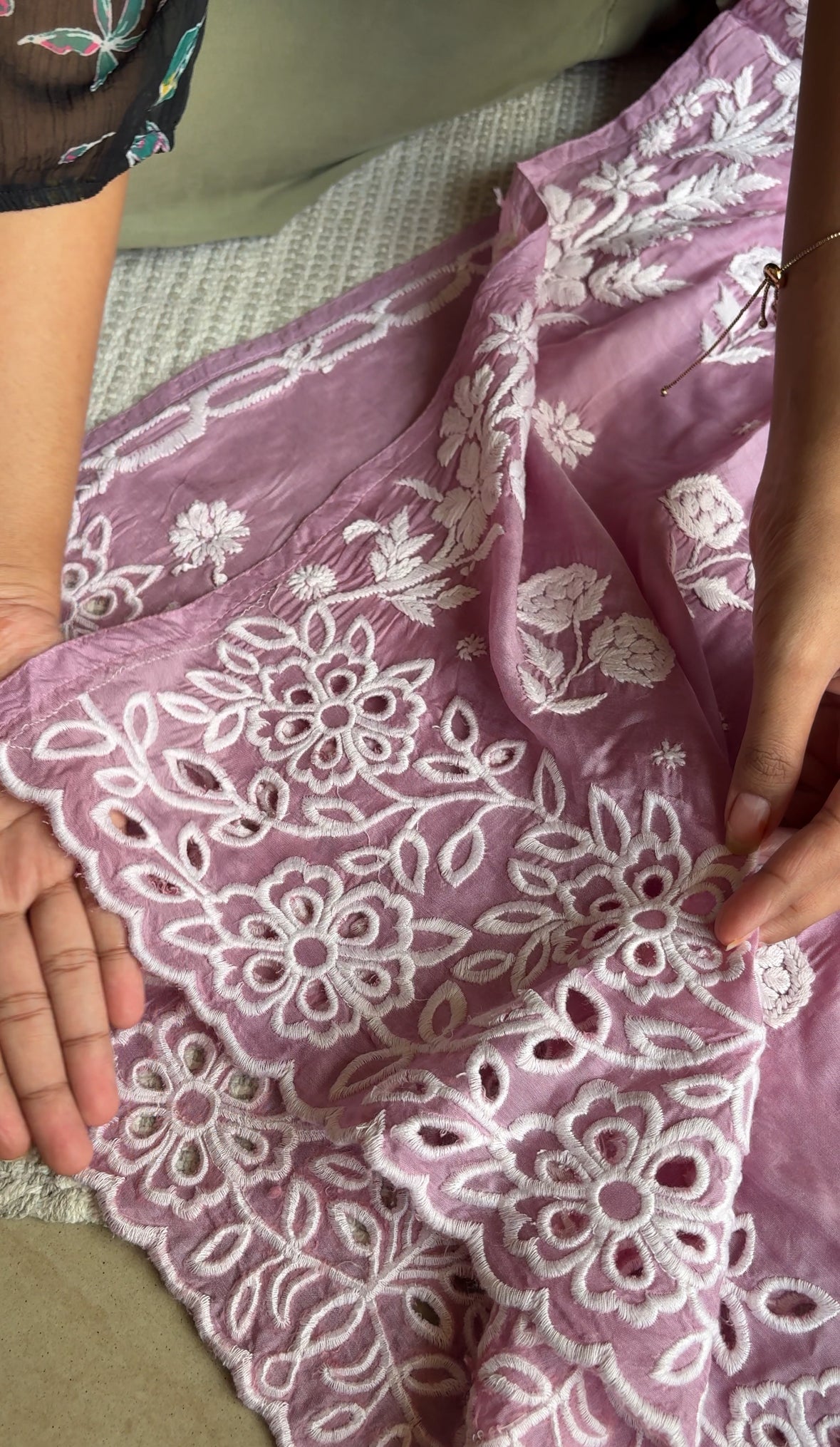 Arohi Cutwork Scallop Chikankari Cord set