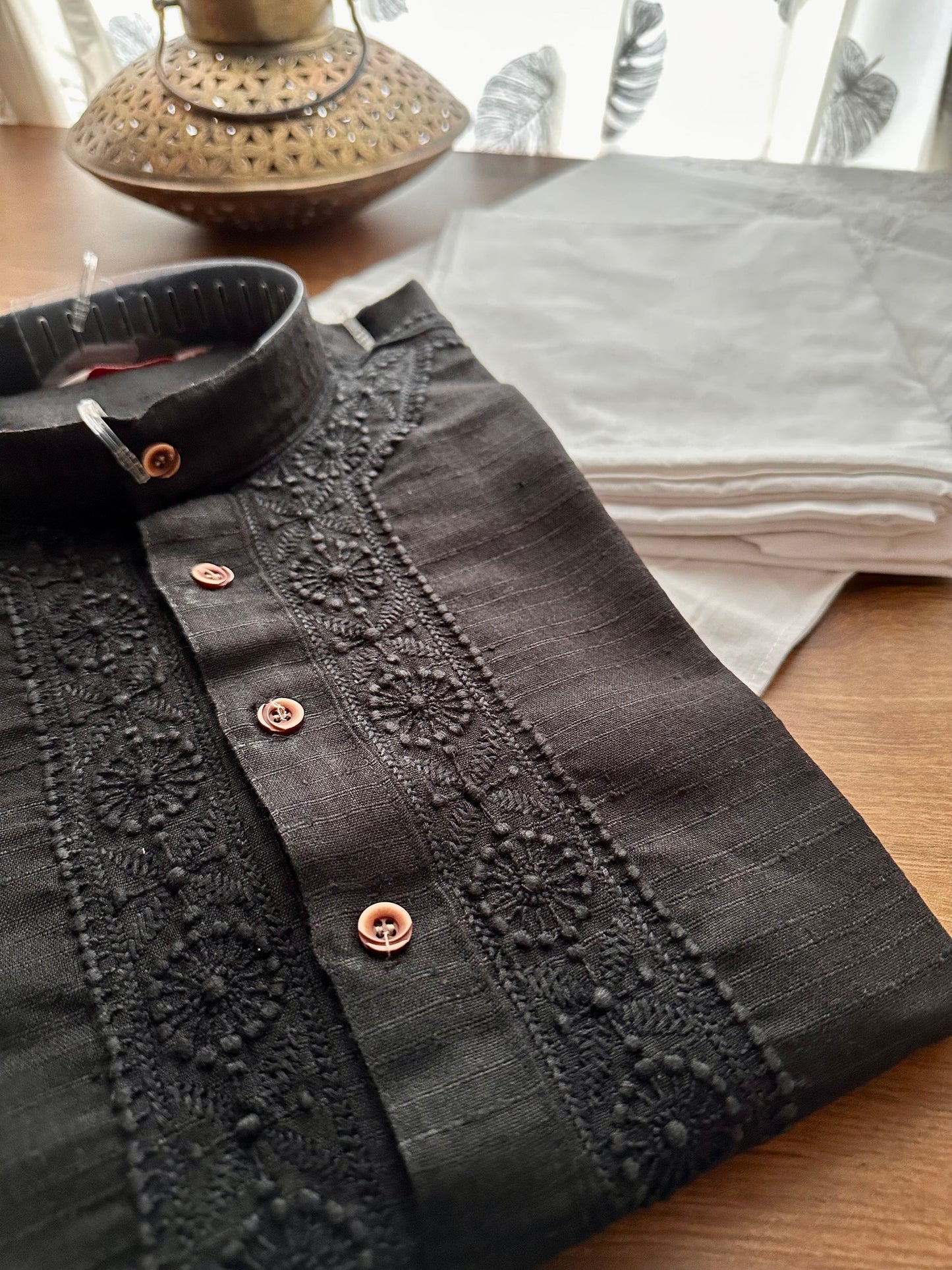 Black Hand embroidered Men's Wear
