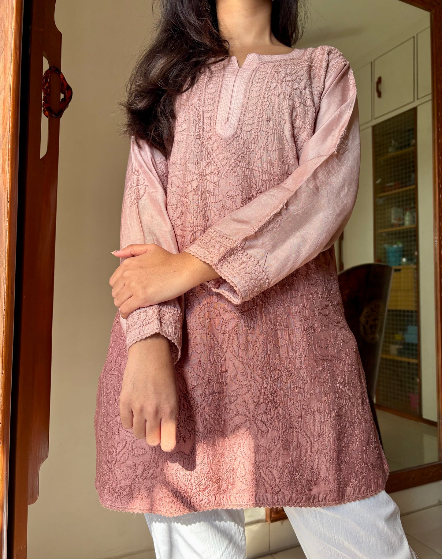 Inara Short Pure muslin Chikankari Kurta
