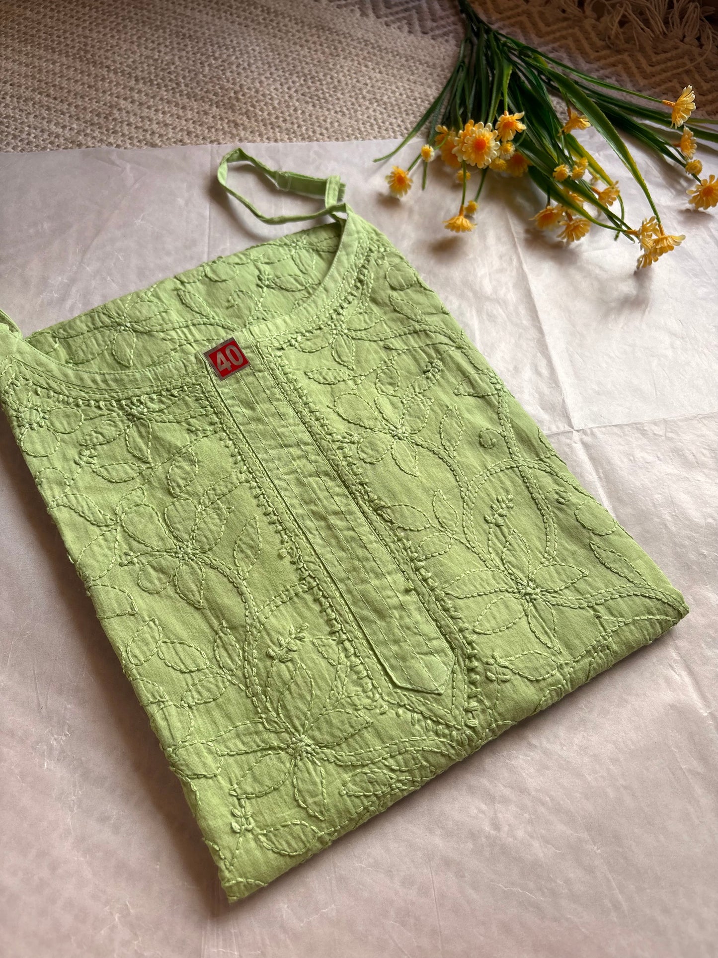 Roop Mul Cotton Strap Chikankari Kurta