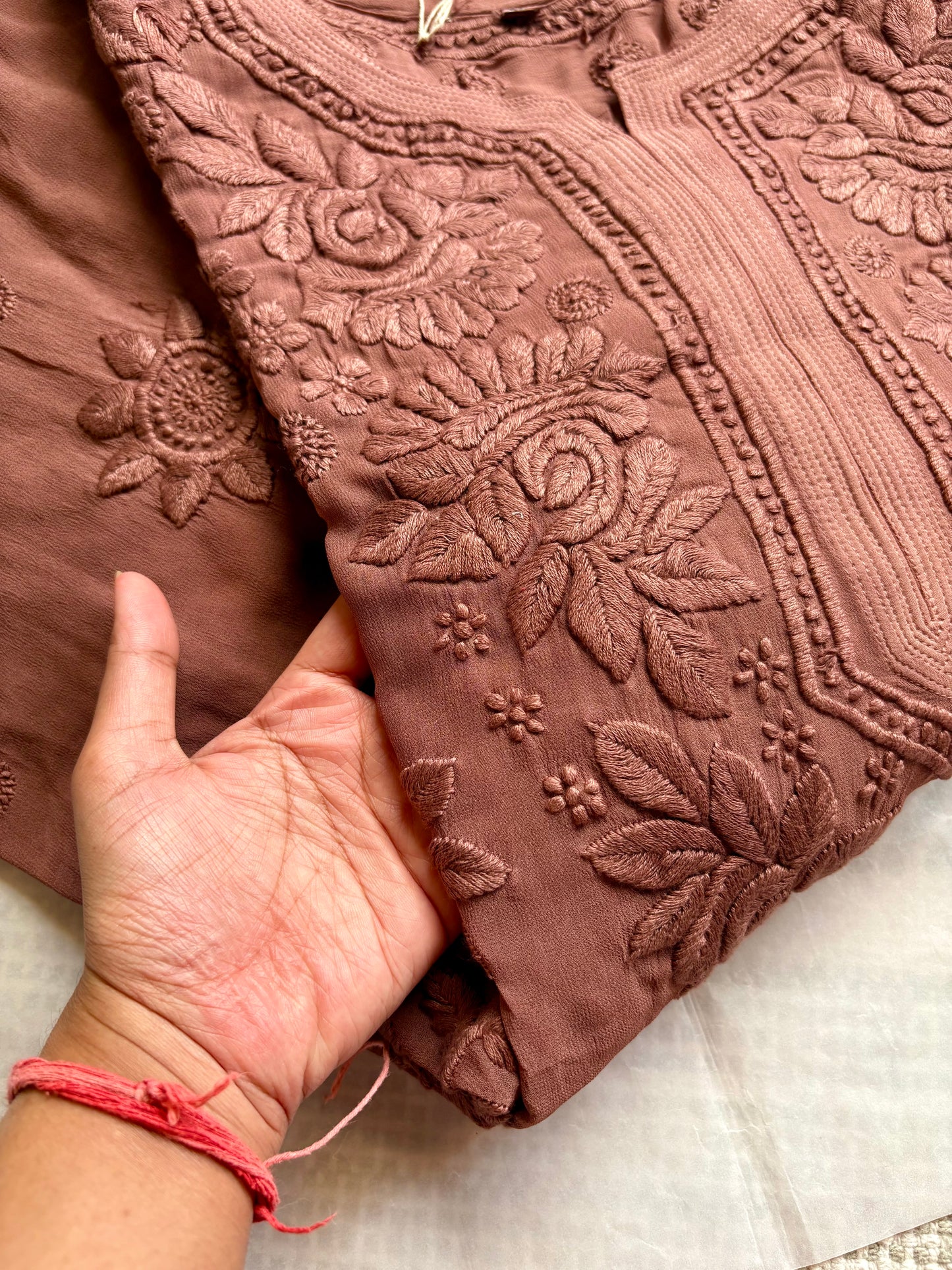 Blossom 3D lucknowi Chikankari Kurta