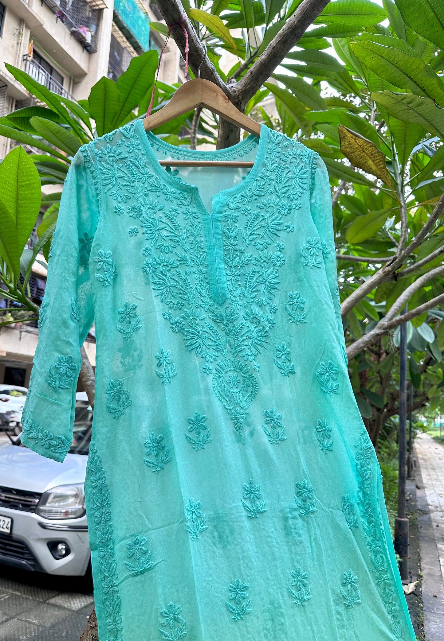 Falguni georgette lucknowi Chikankari Kurta