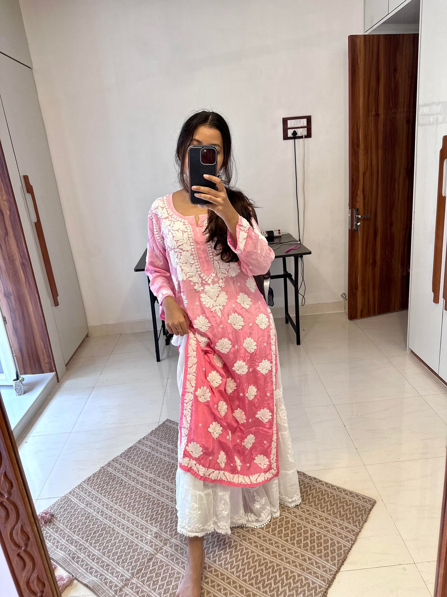 Noor muslin Pure handwork Chikankari Kurta
