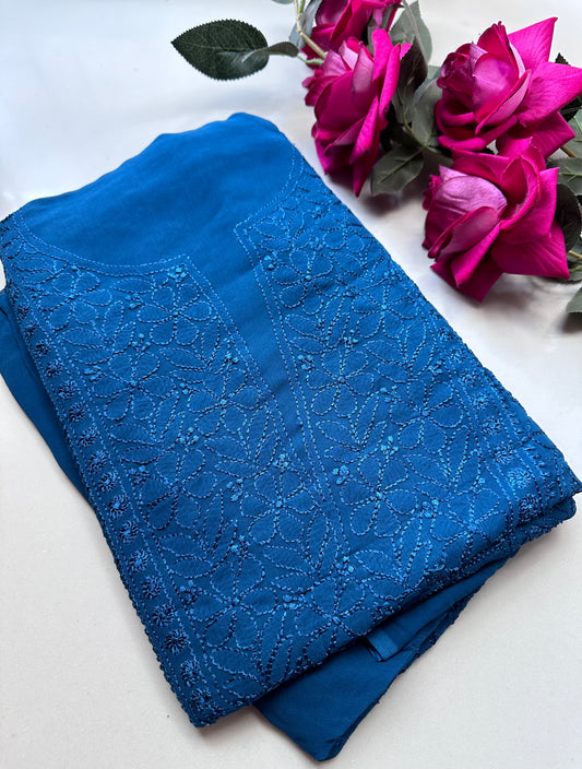 Maharani Unstitched pure jaal georegtte suit set