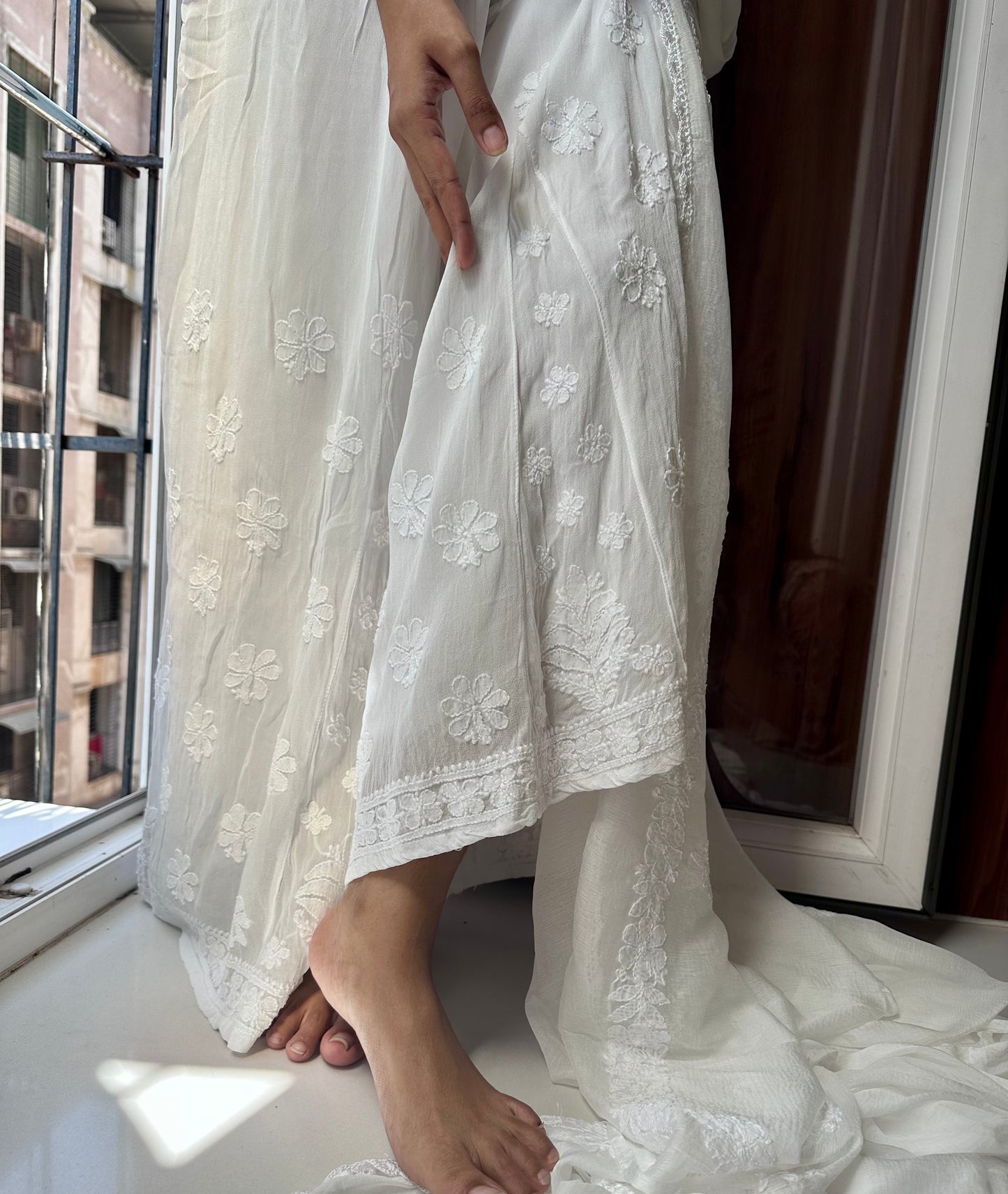 Handcrafted georgette Kali sharara