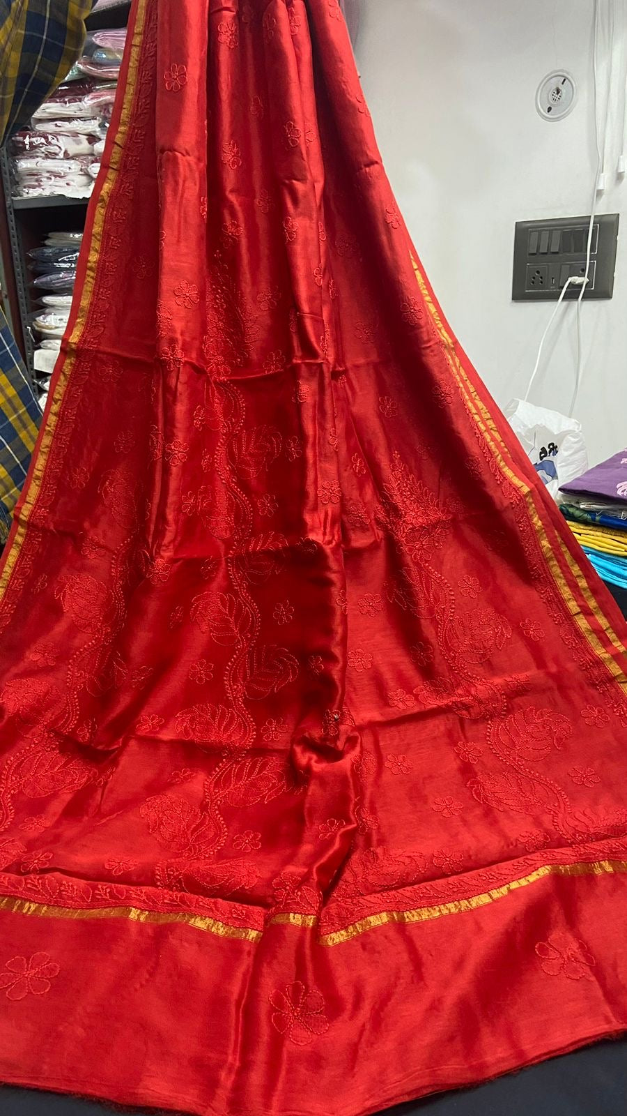 Moonlight Soft Pure Chanderi Saree With blouse pc