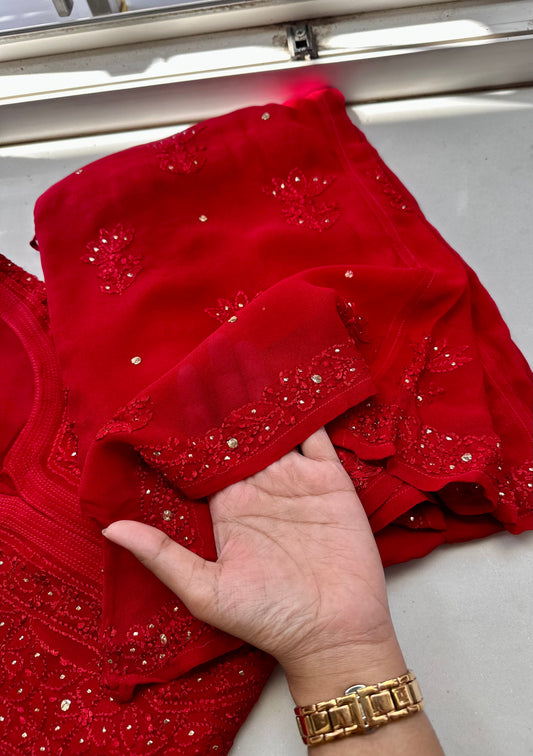 Tara Jaal Georgette Kamdani Suit Set