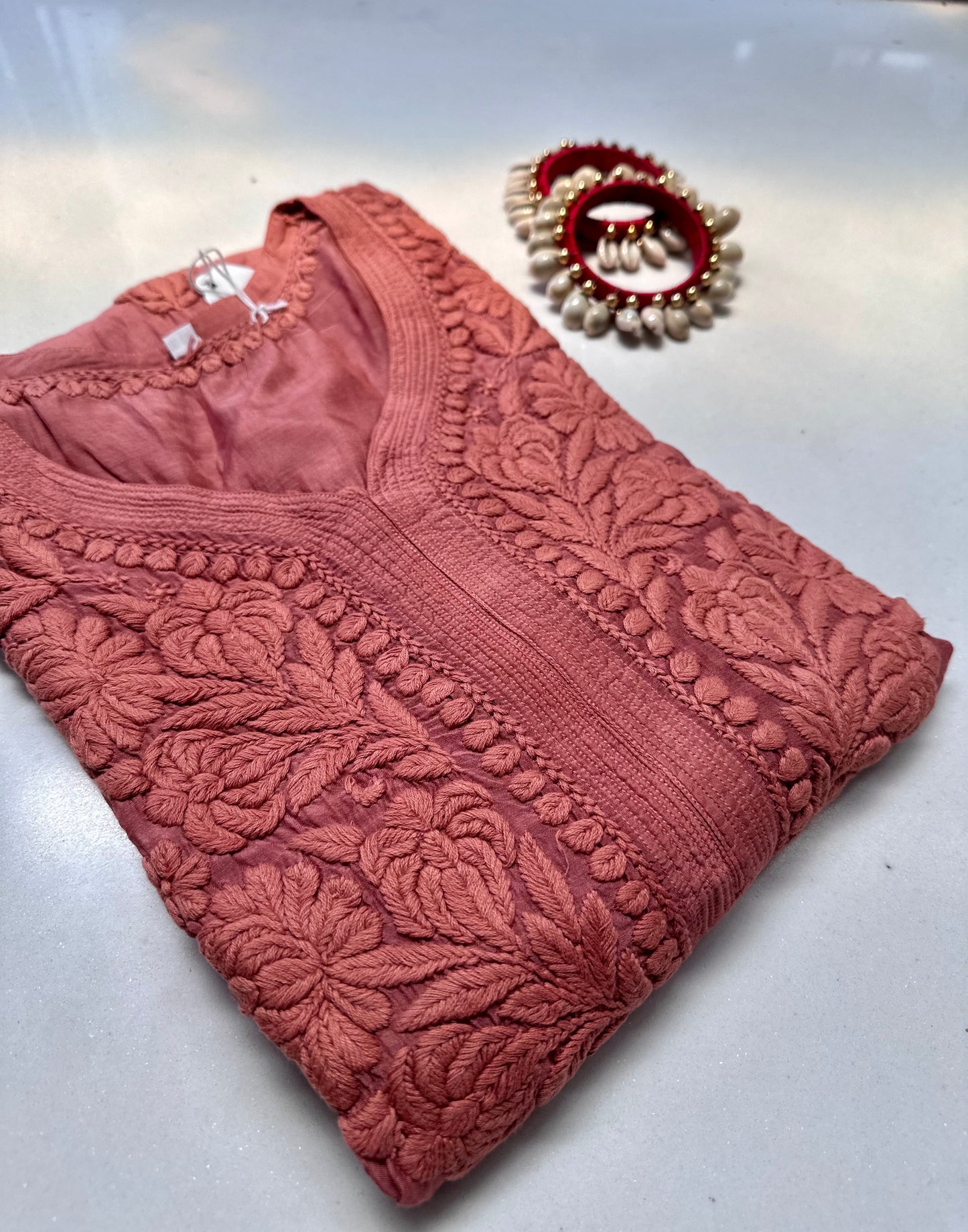Noor Chikankari 3D work kurta