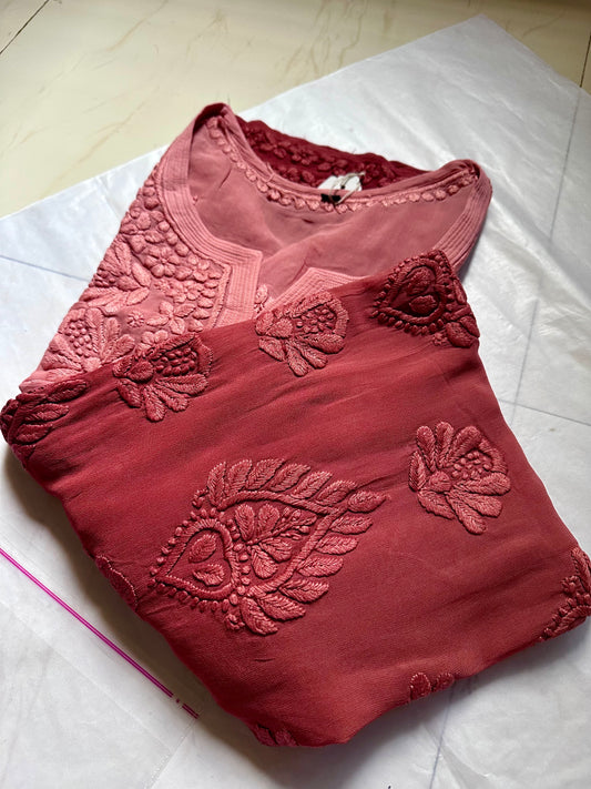 Hershey brown Ranjha Chikankari kurta