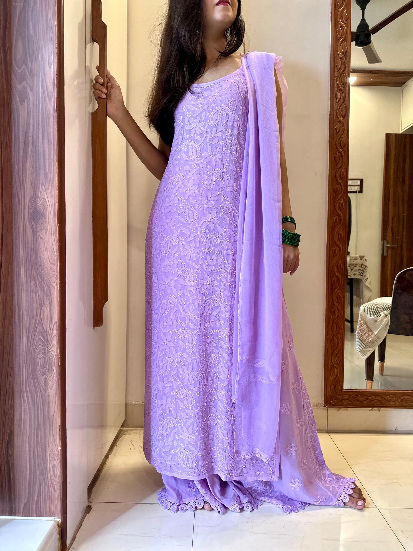 Titli strap sleeve kurta set