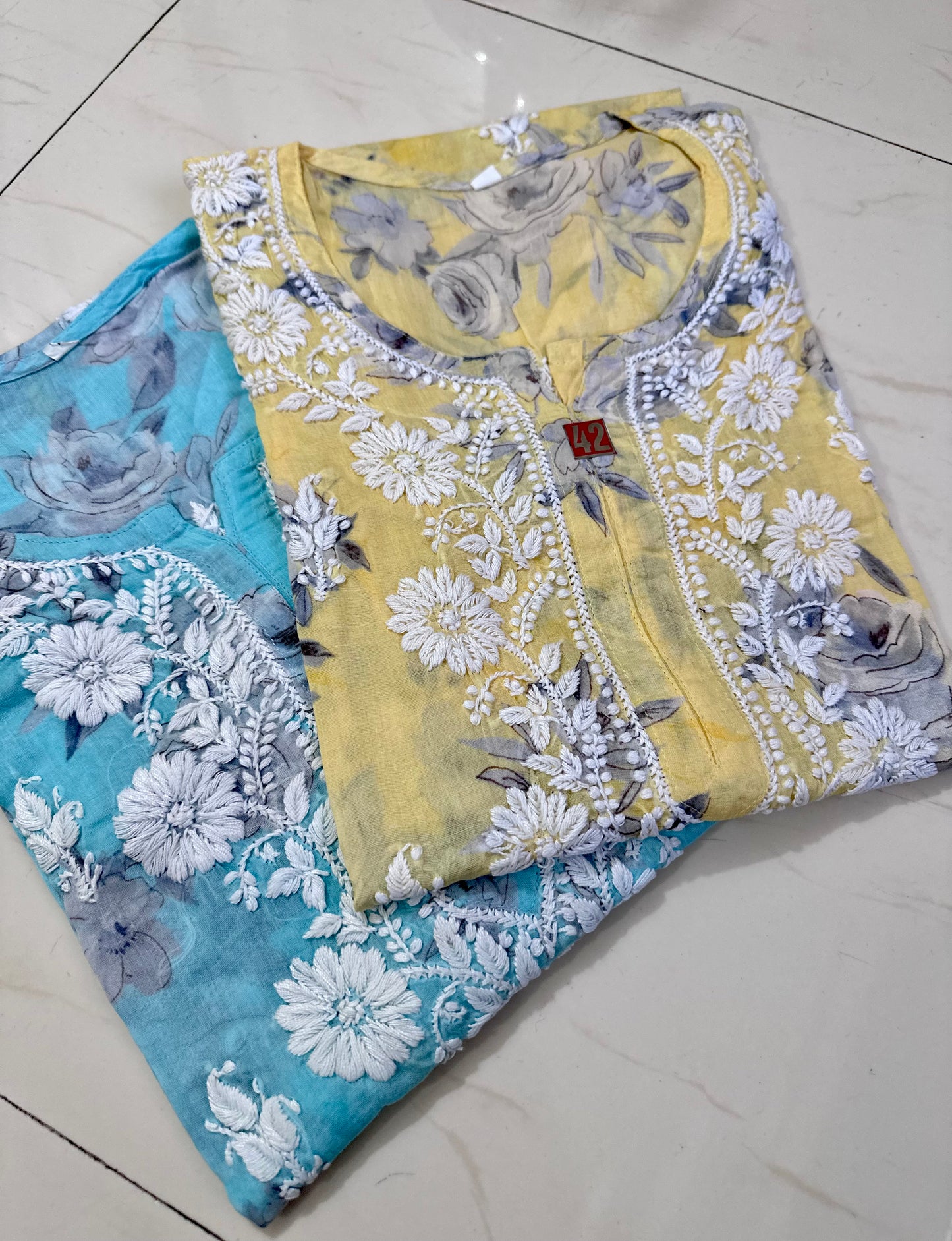 Chikankari Mul mul short kurta