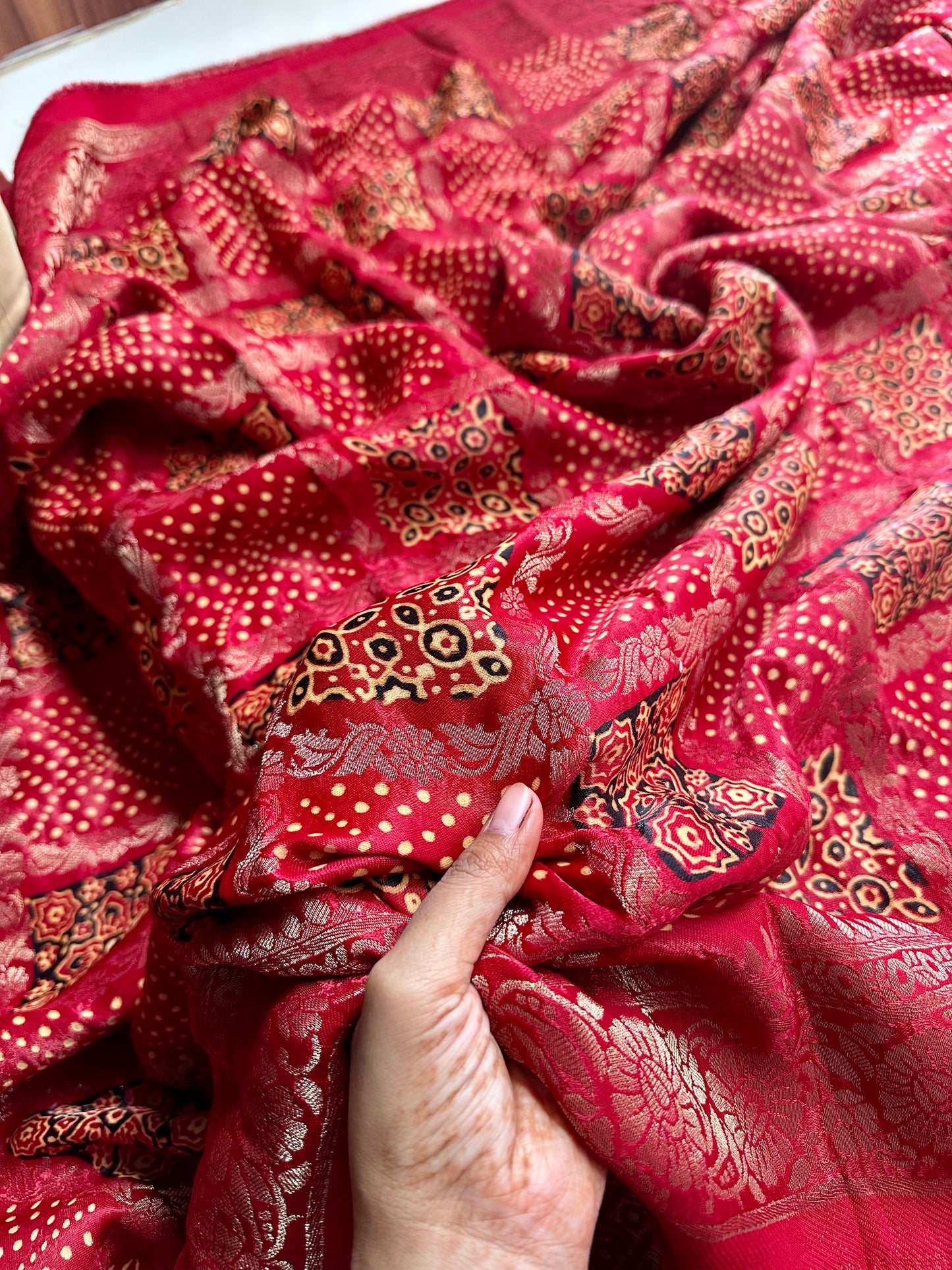 Pure modal gajji silk Gharchola bandhani saree
