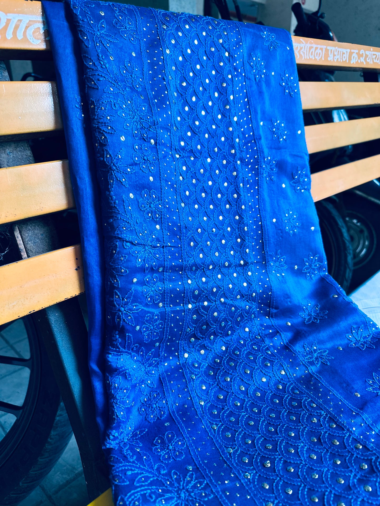Manmohini Pure Chanderi Chikankari saree
