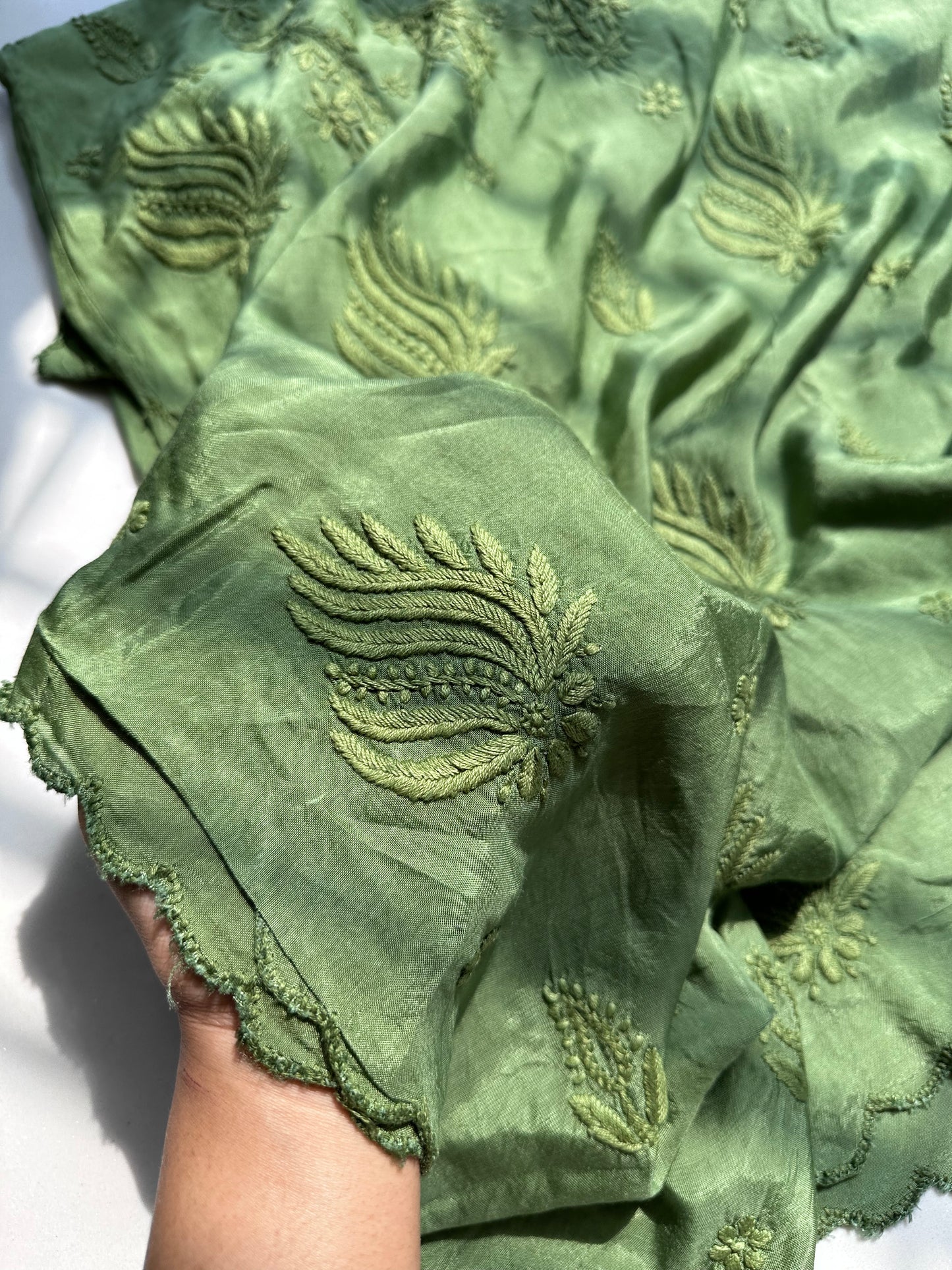 Mohini Pure muslin non transparent Chikankari suit set