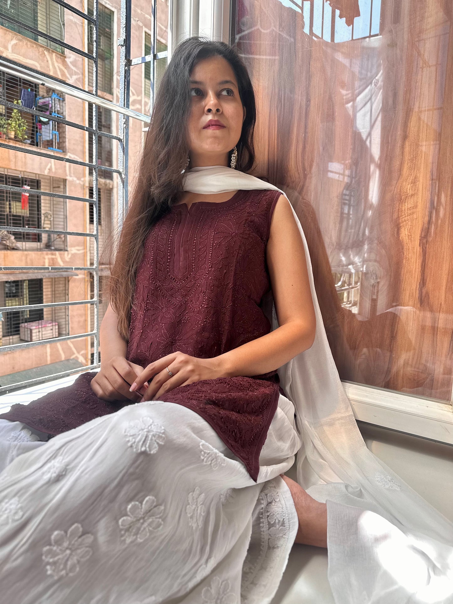 ARSH sleeveless short Chikankari kurta