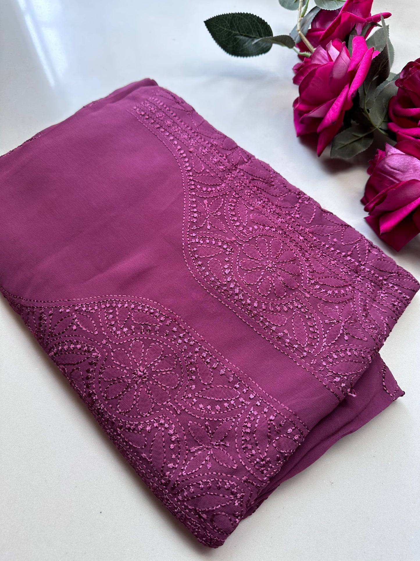 Maharani Unstitched pure jaal georegtte suit set