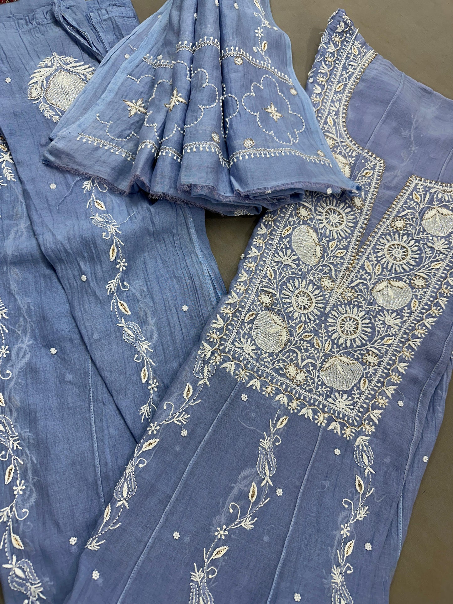 Handwork Chikankari Anarkali Suit set