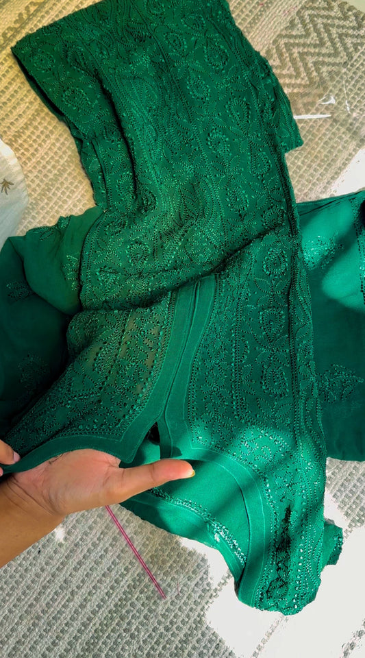 Peacock green Jaal Georgette Suit Set