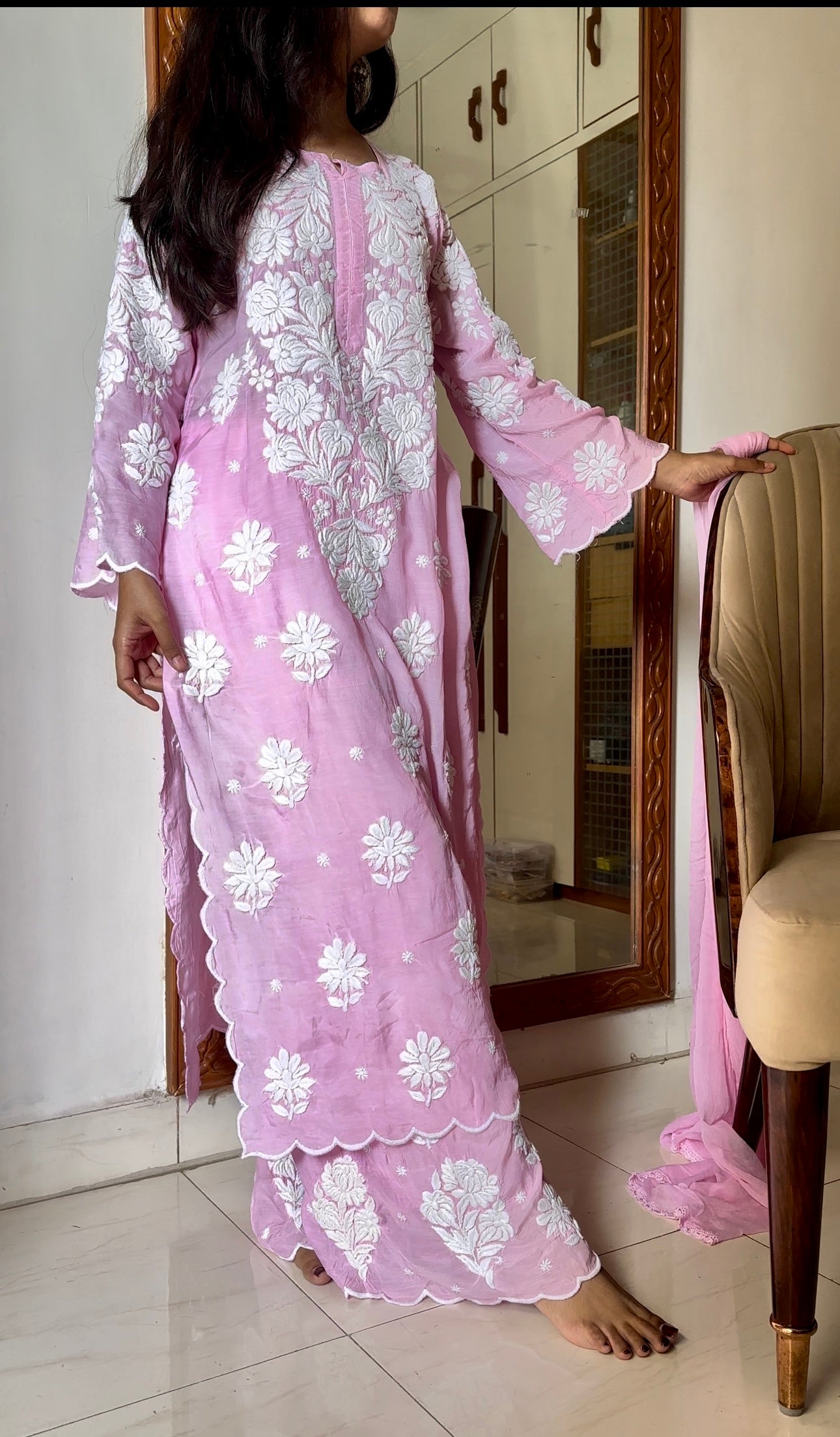 Alia Non transparent Chikankari Suit Set