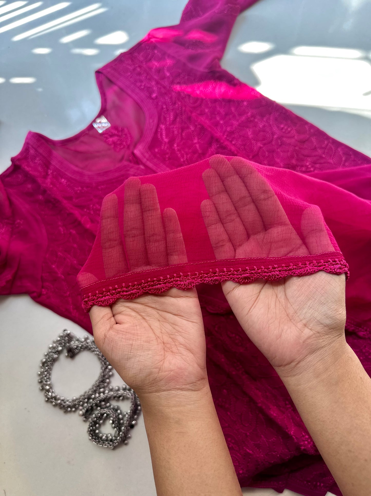 Matching pure georgette Dupatta