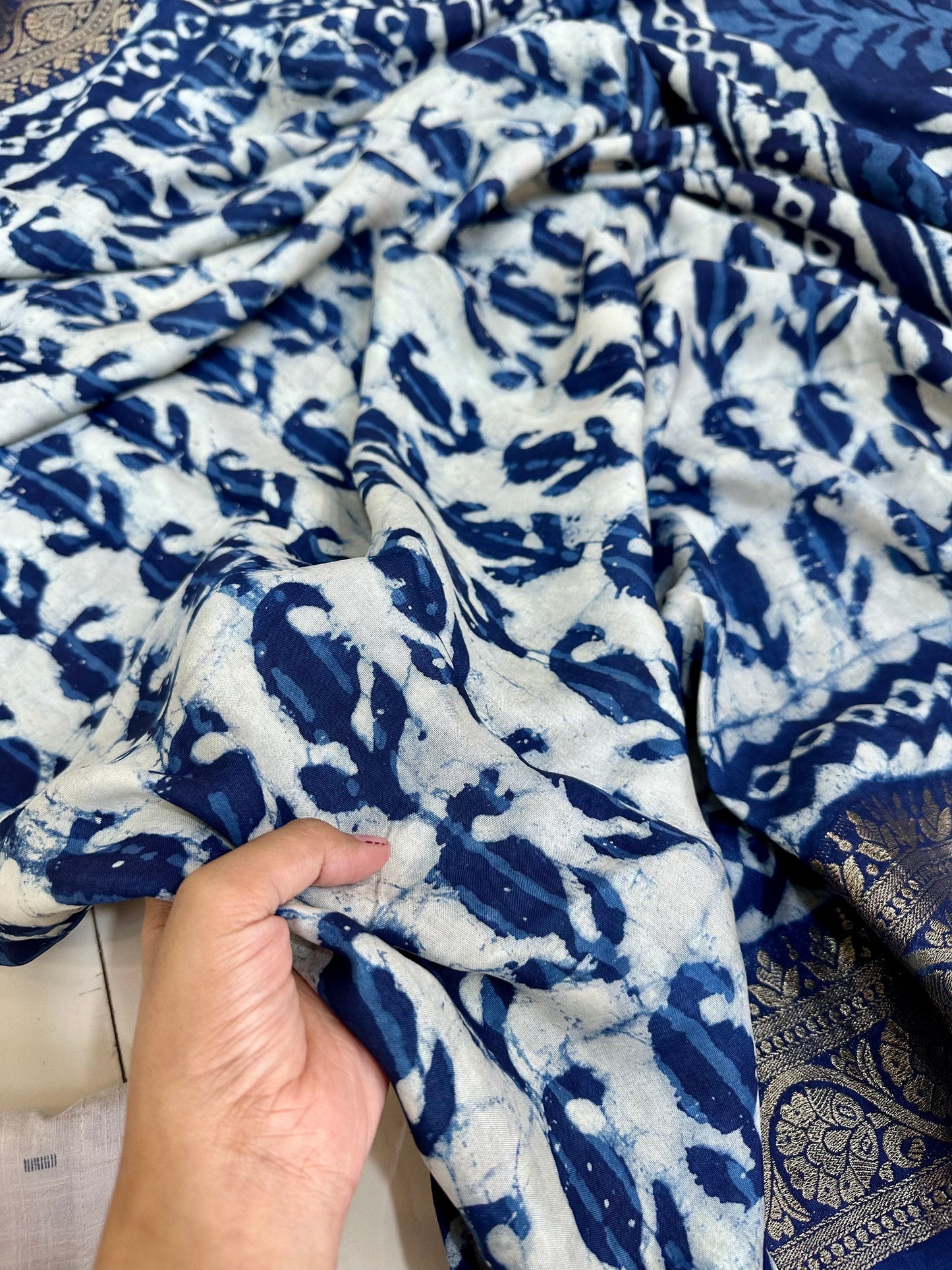 kanika Indigo Dola silk saree