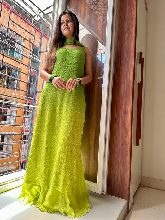 Titli strap chikankari Suit set