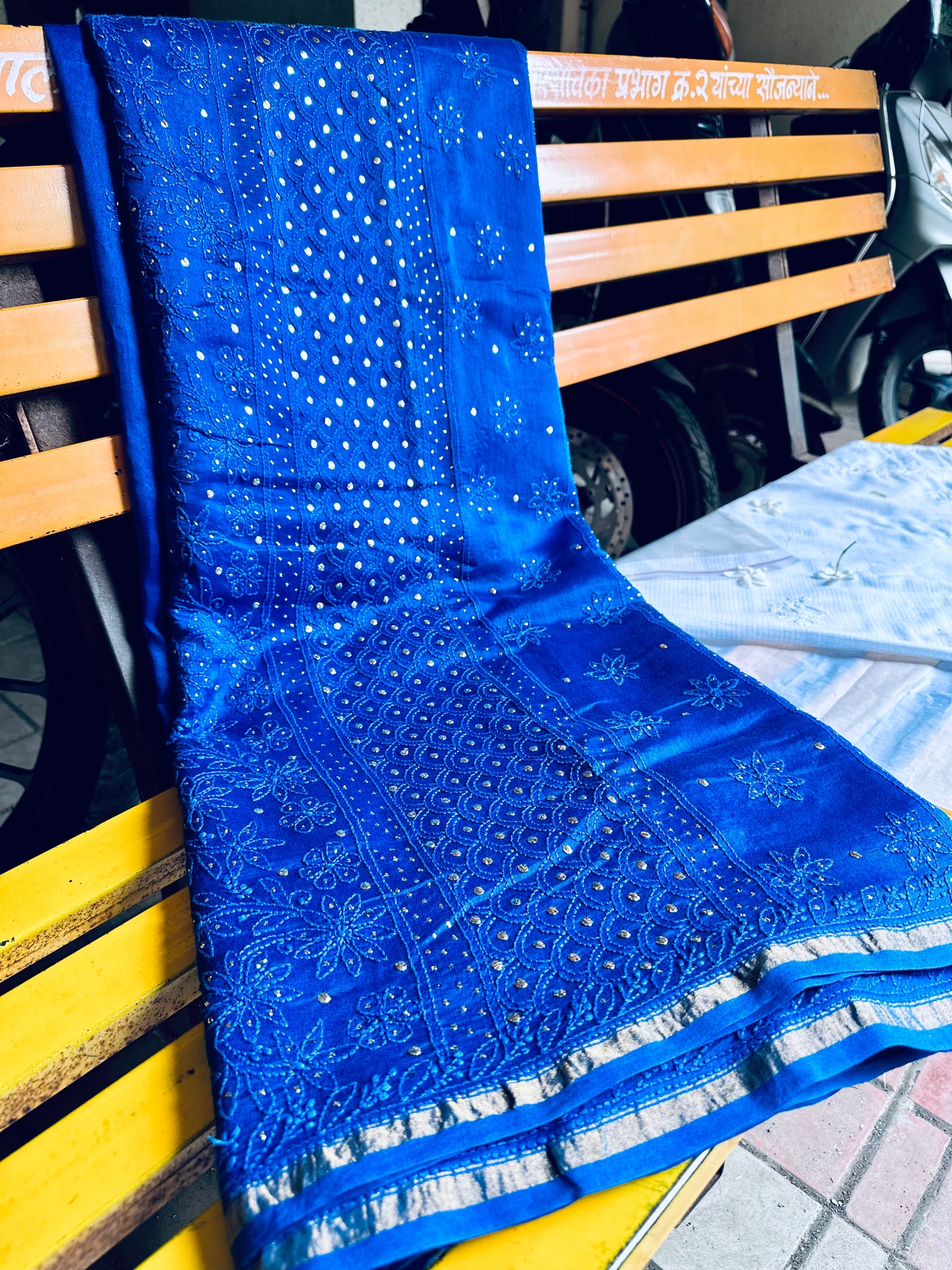 Manmohini Pure Chanderi Chikankari saree