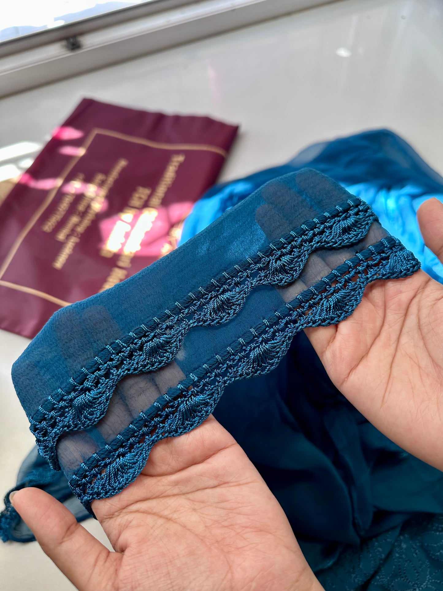 Matching pure georgette Dupatta