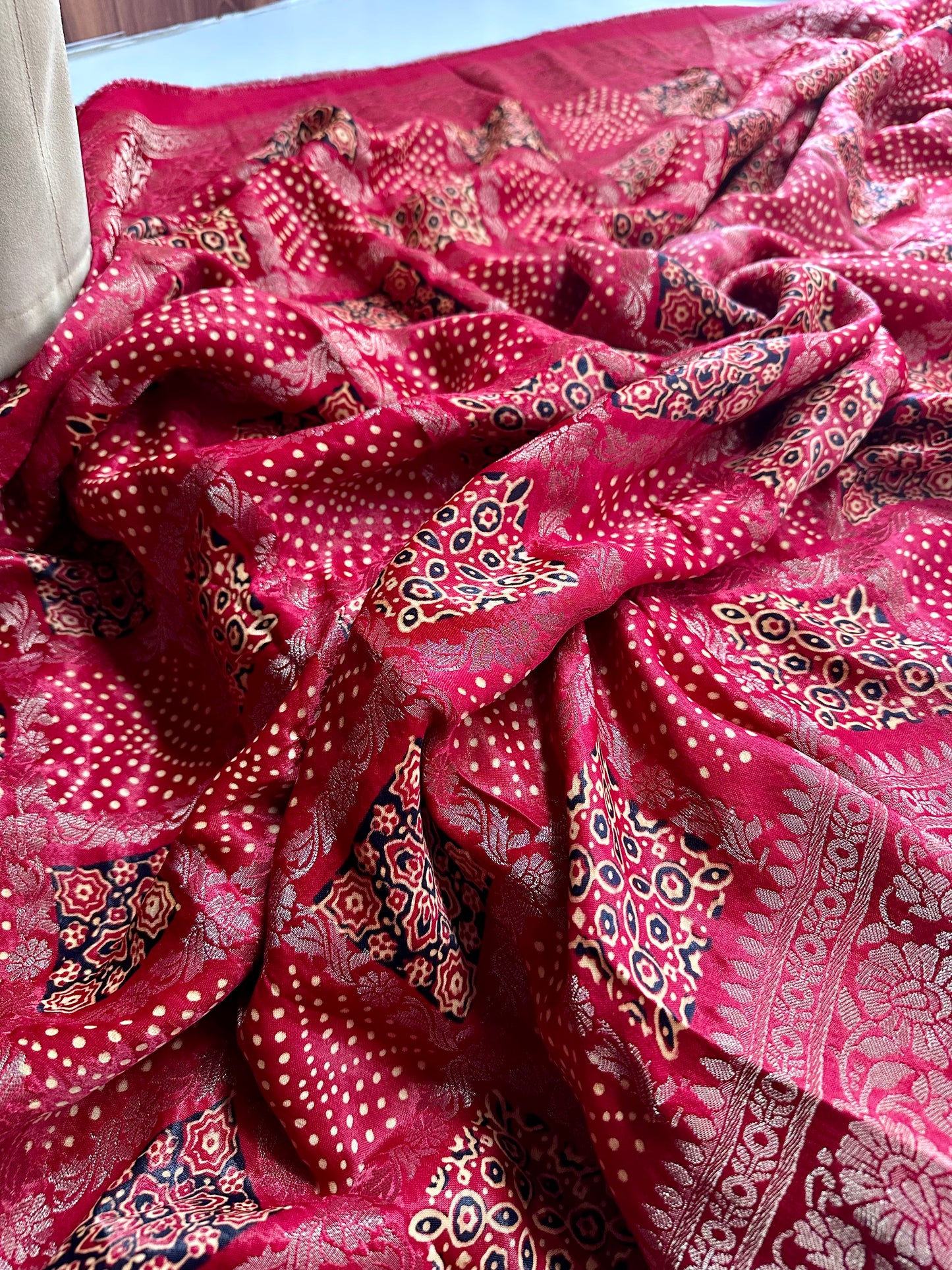 Pure modal gajji silk Gharchola bandhani saree