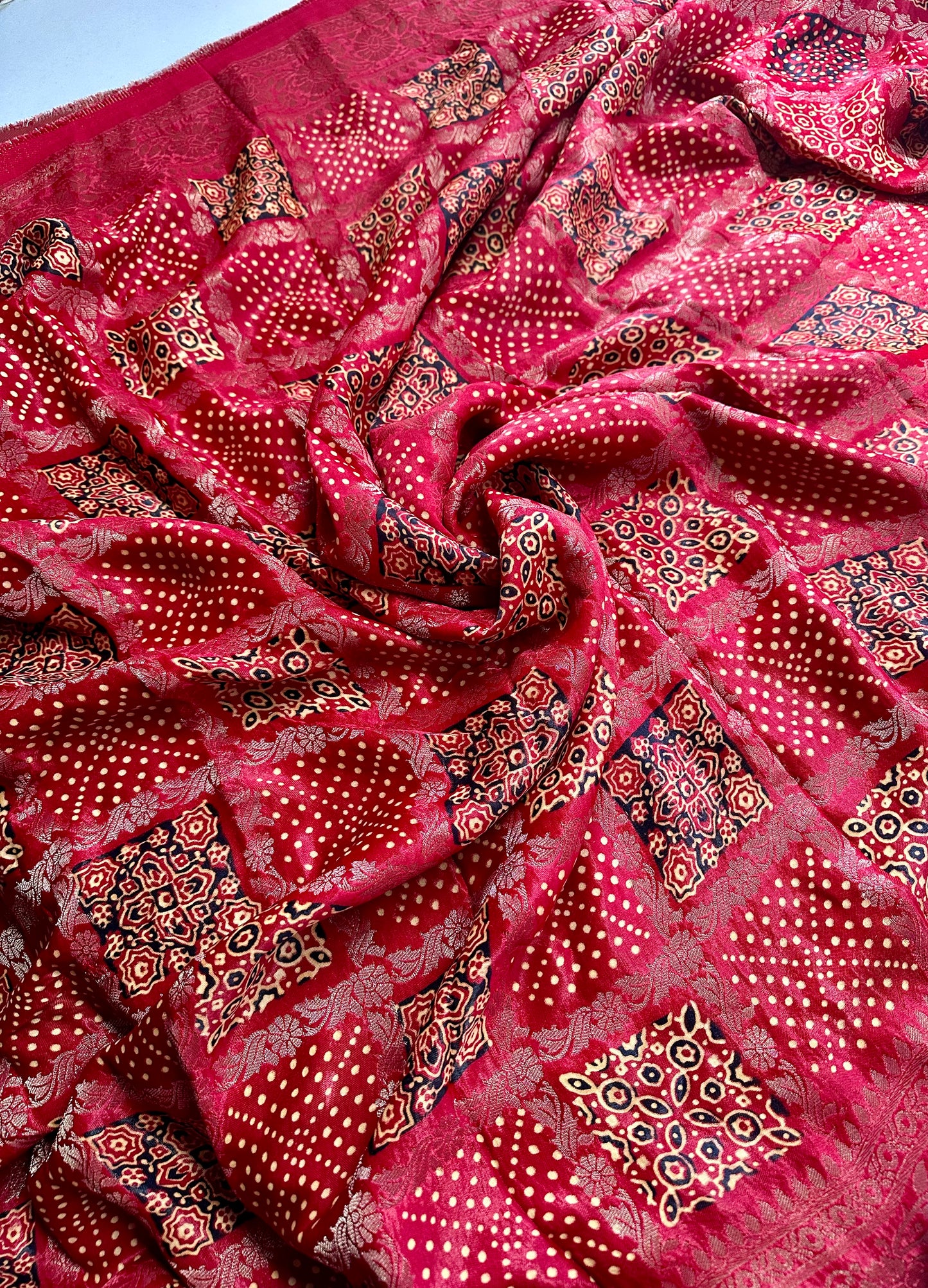 Pure modal gajji silk Gharchola bandhani saree