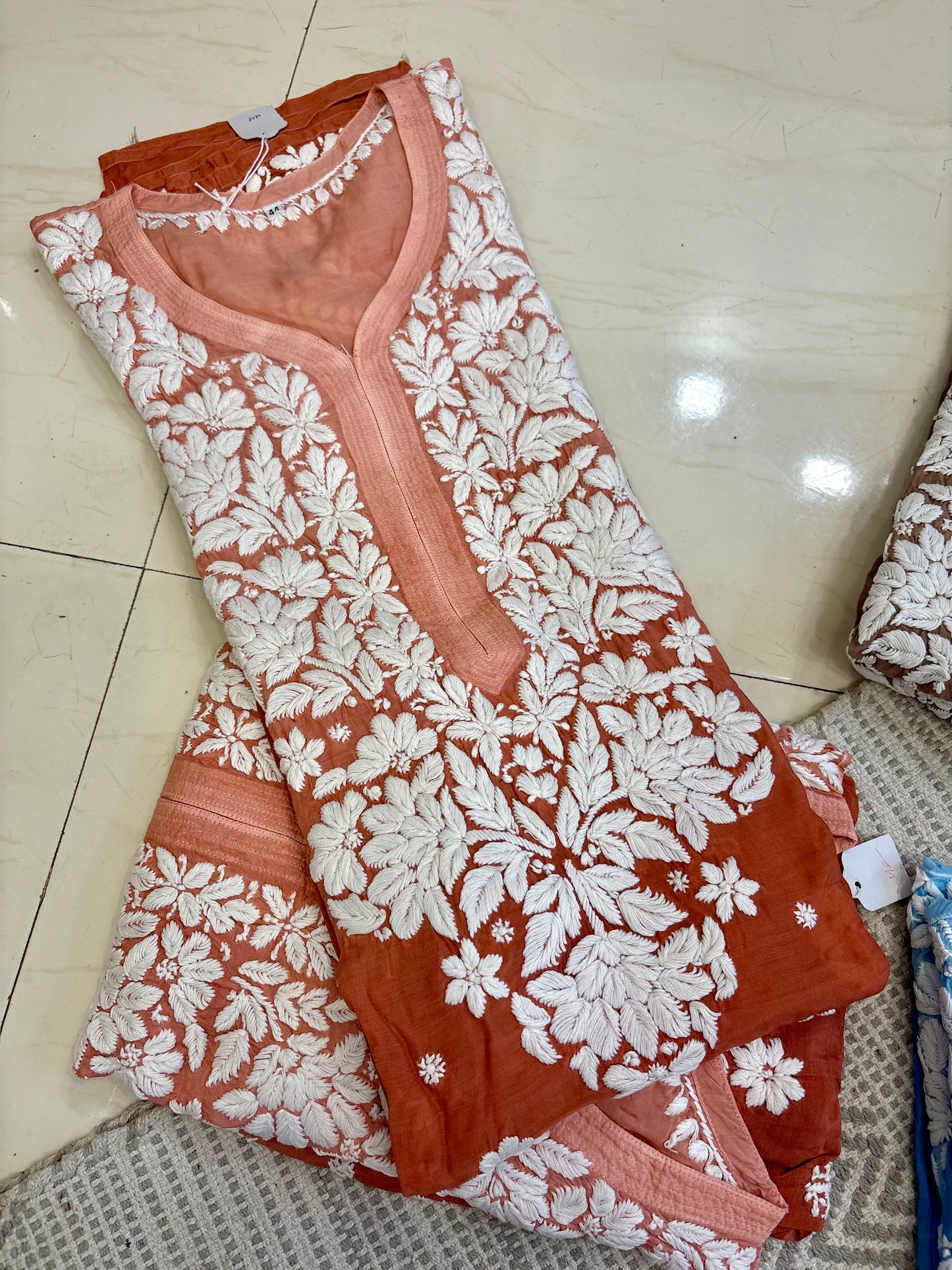 Noor muslin Pure handwork Chikankari Kurta