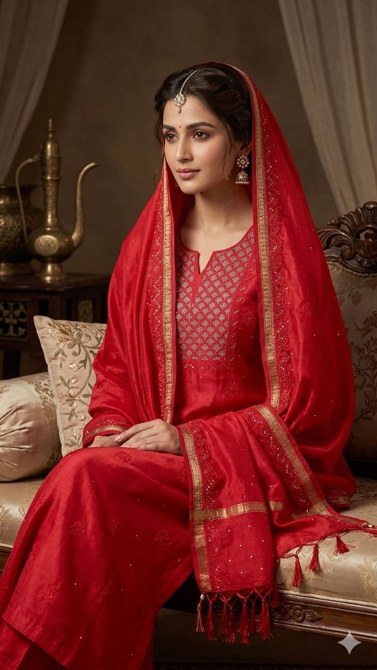 Tulsi unstitched Chikankari Chanderi silk suit set