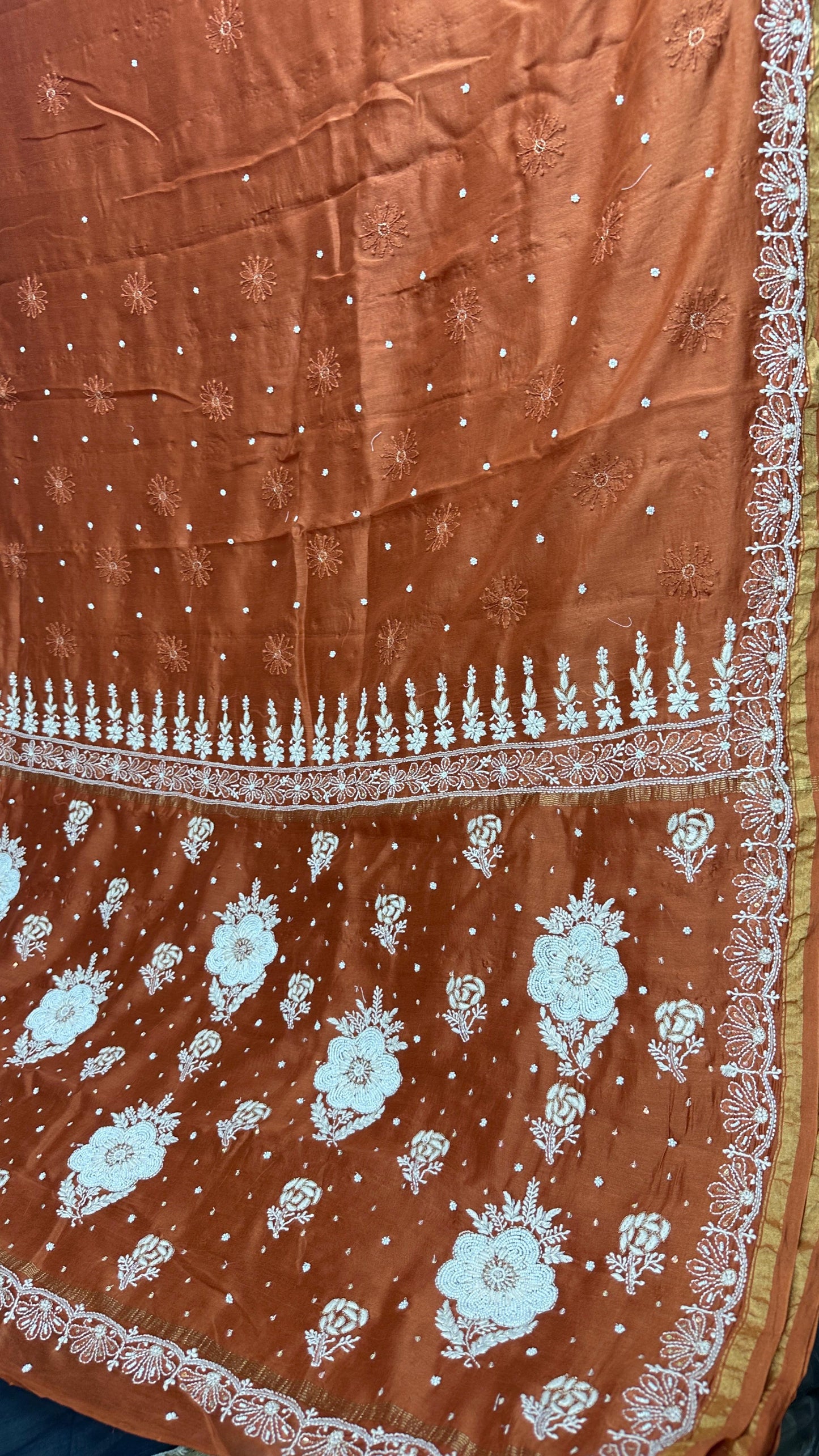 Simran - Pure chanderi Lucknowi silk saree