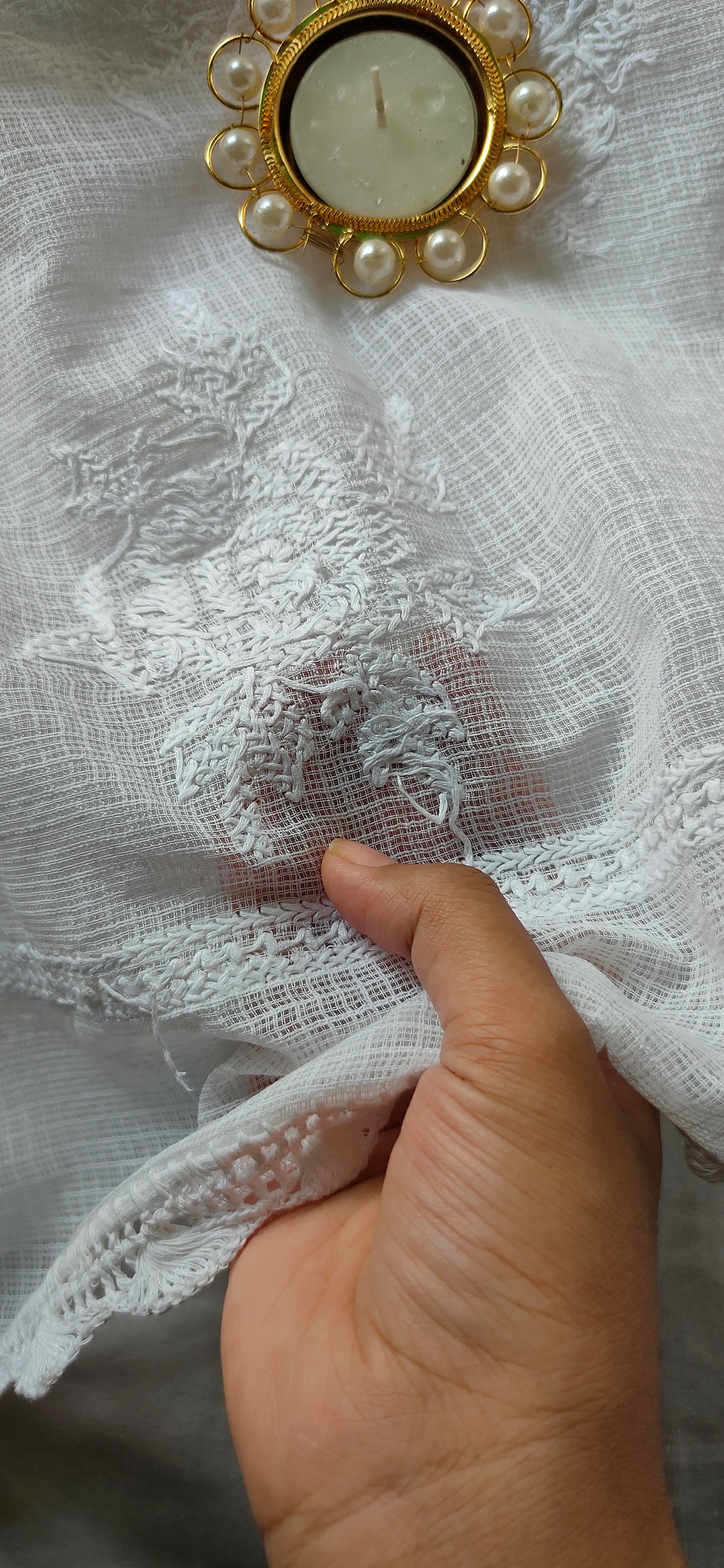 Chikankari pure Kota Cotton Dupatta