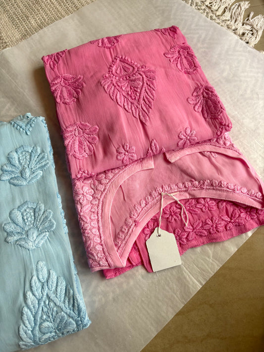 Ranjha baby pink chikankari kurta
