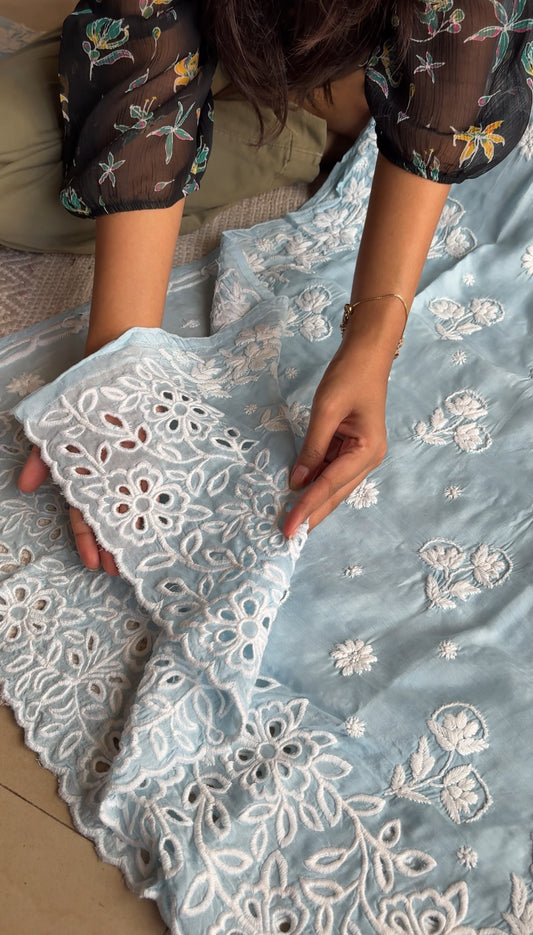 Arohi Cutwork Scallop Chikankari Cord set