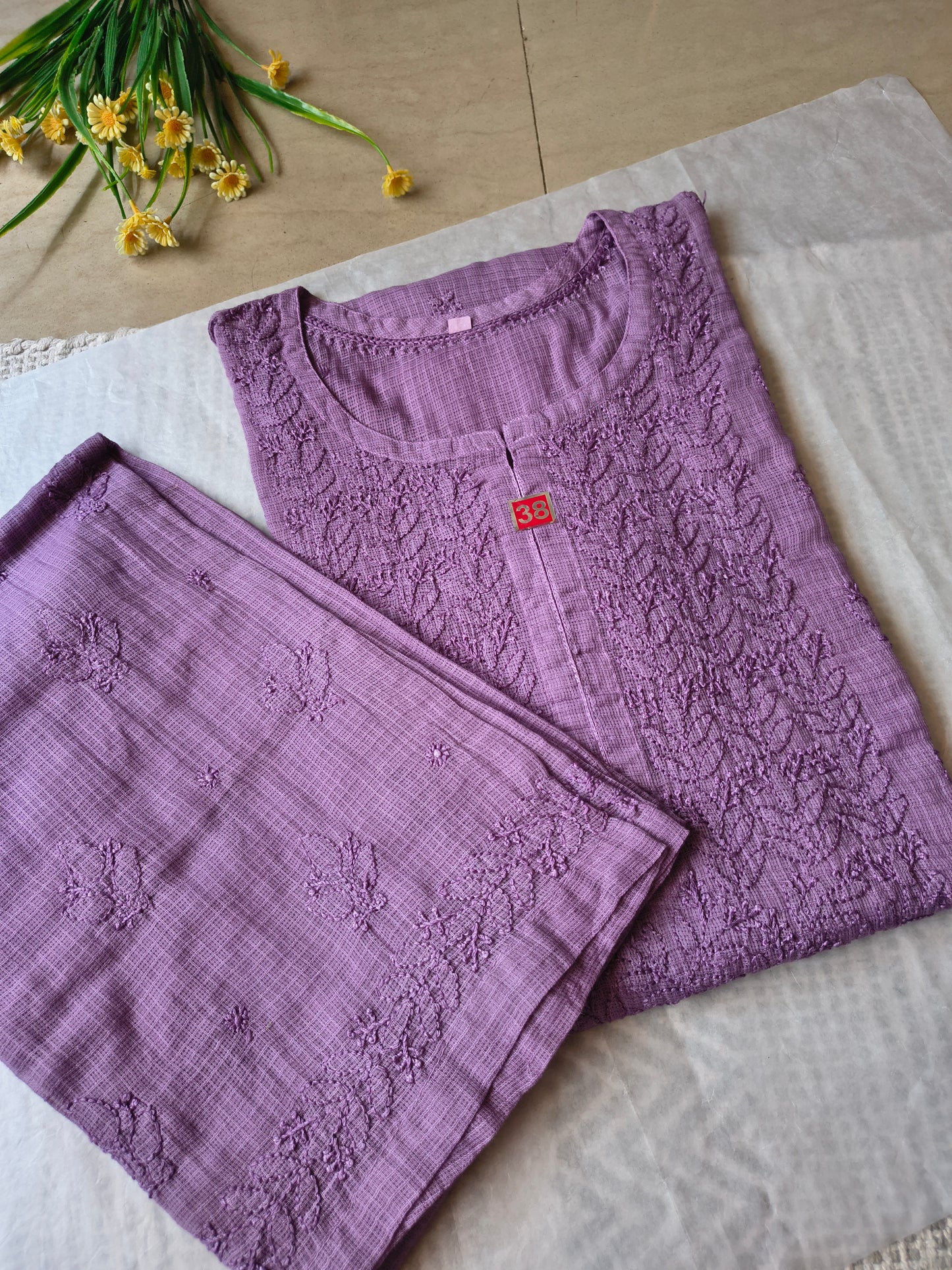 Pure Kota cotton Chikankari suit set