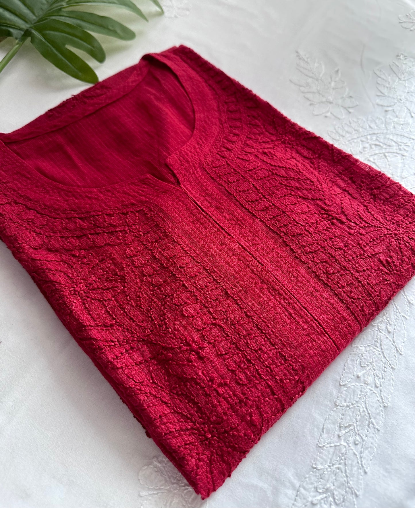 Soft Kota Neck Chikankari Kurta