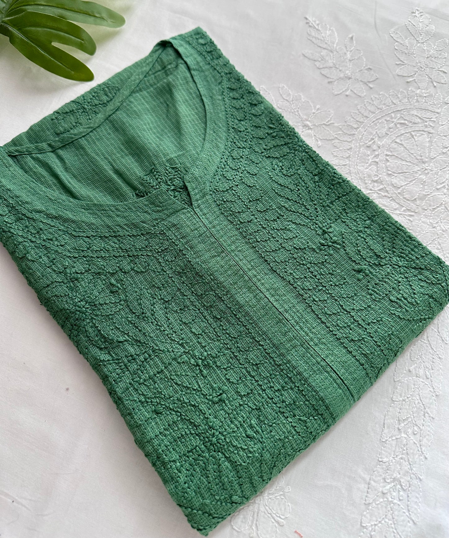 Soft Kota Neck Chikankari Kurta