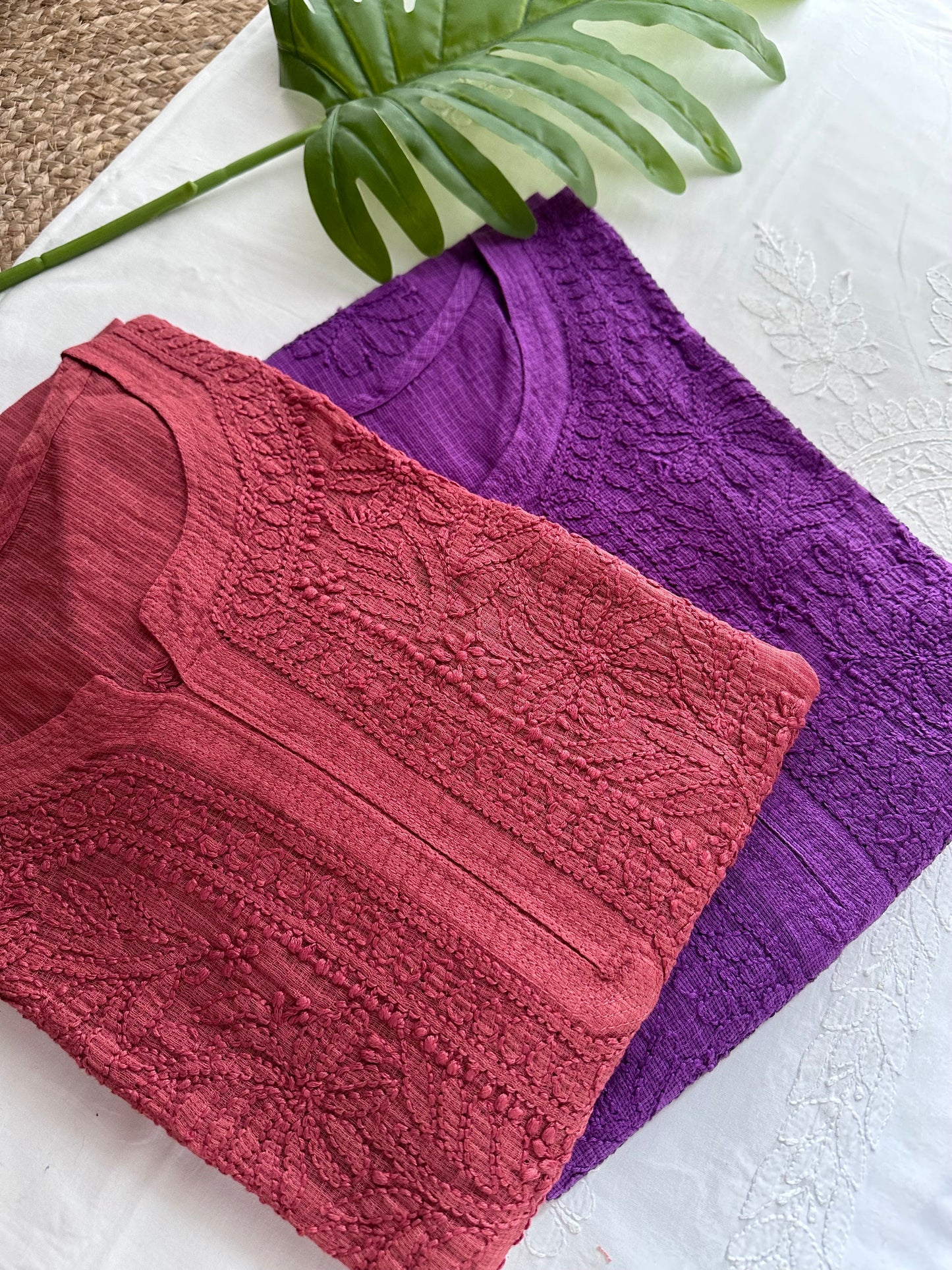 Soft Kota Neck Chikankari Kurta