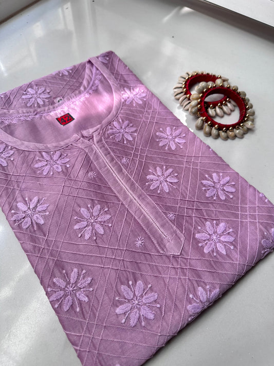 Nirali Chanderi silk Chikankari Kurta