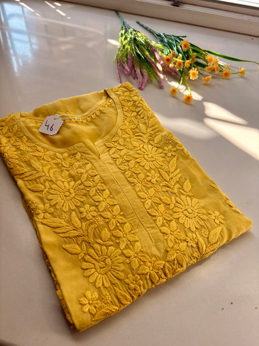 Naina Sunshine Yellow Chikankari Kurta