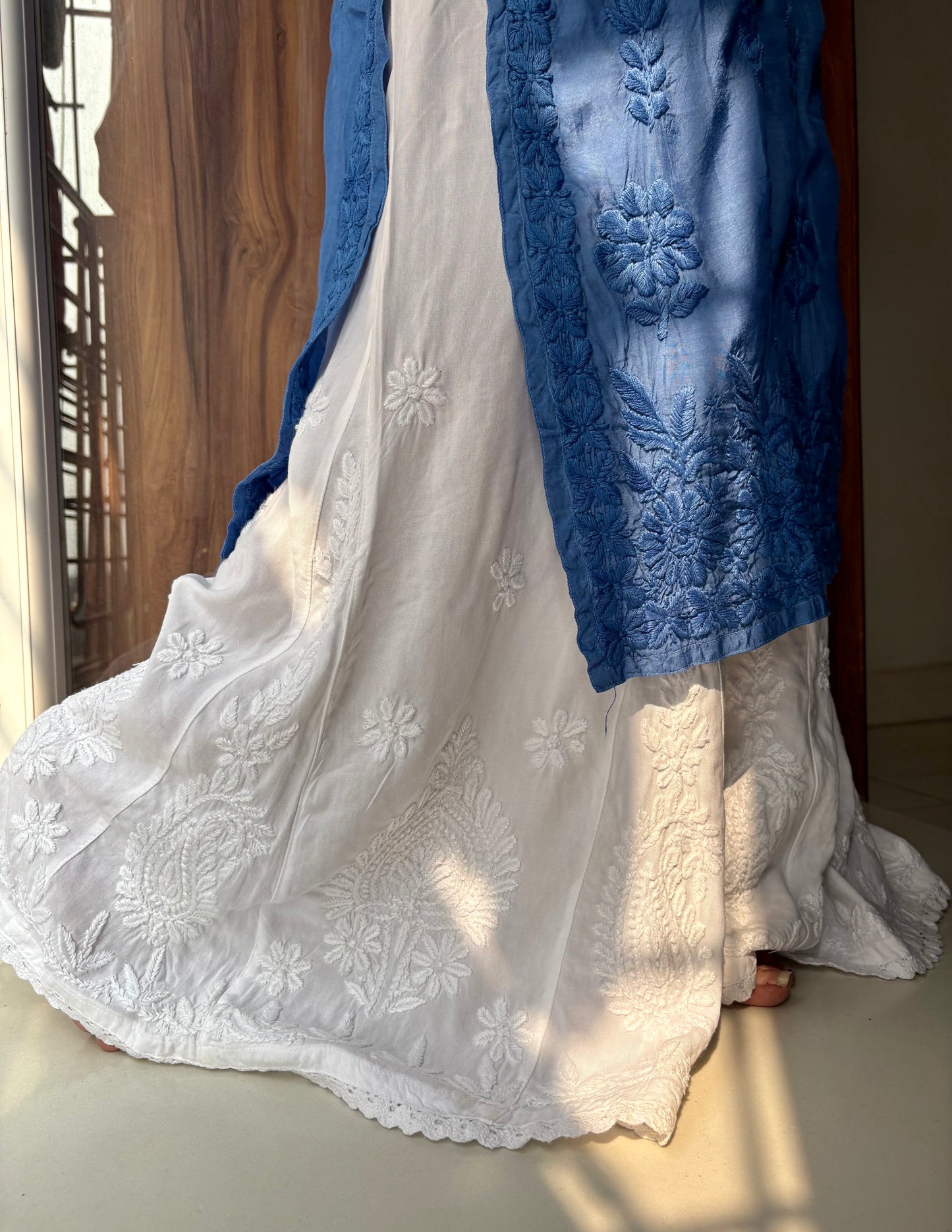 Chikankari pure rayon sharara