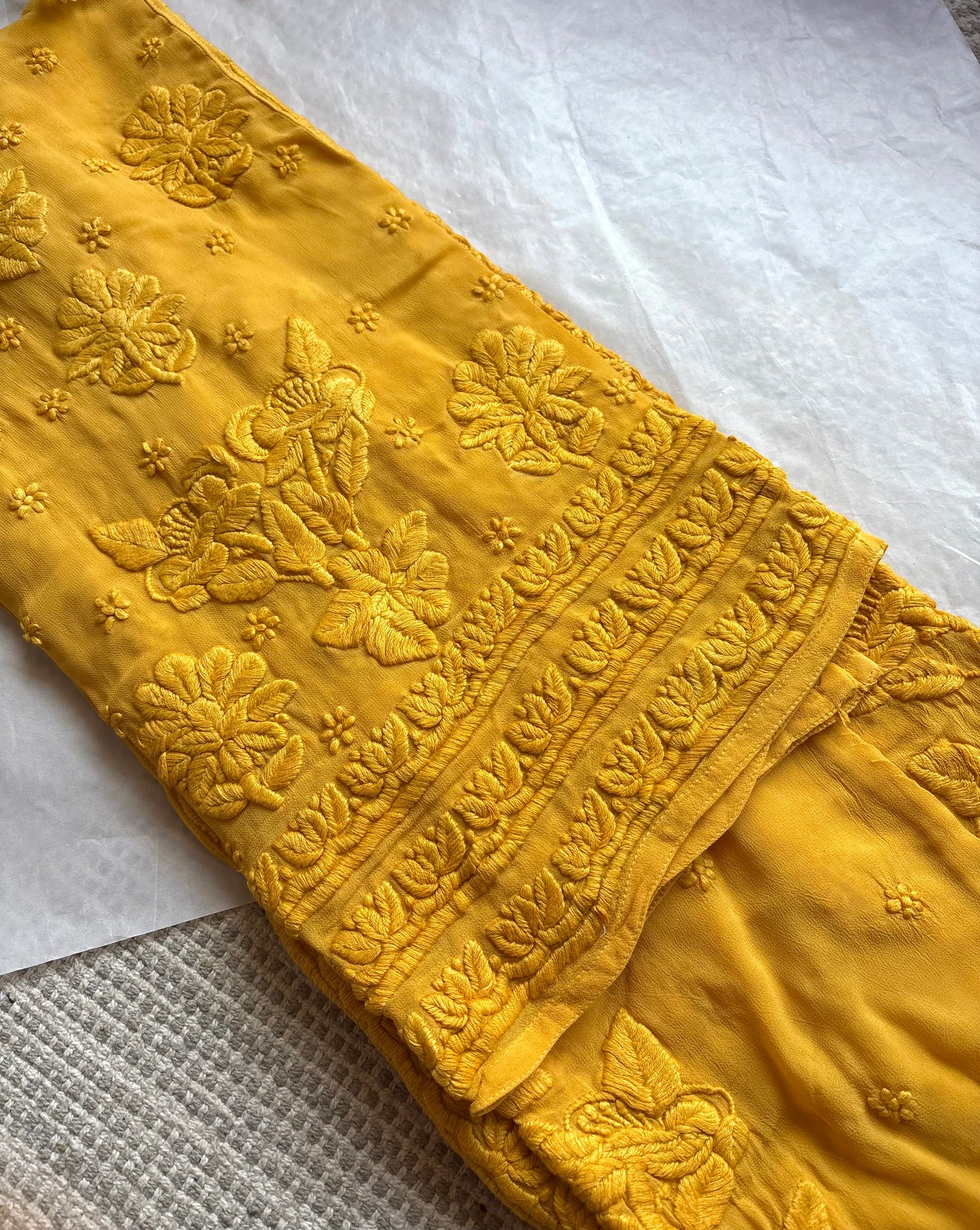 Rutu 3D handwork Georgette Chikankari Kurta